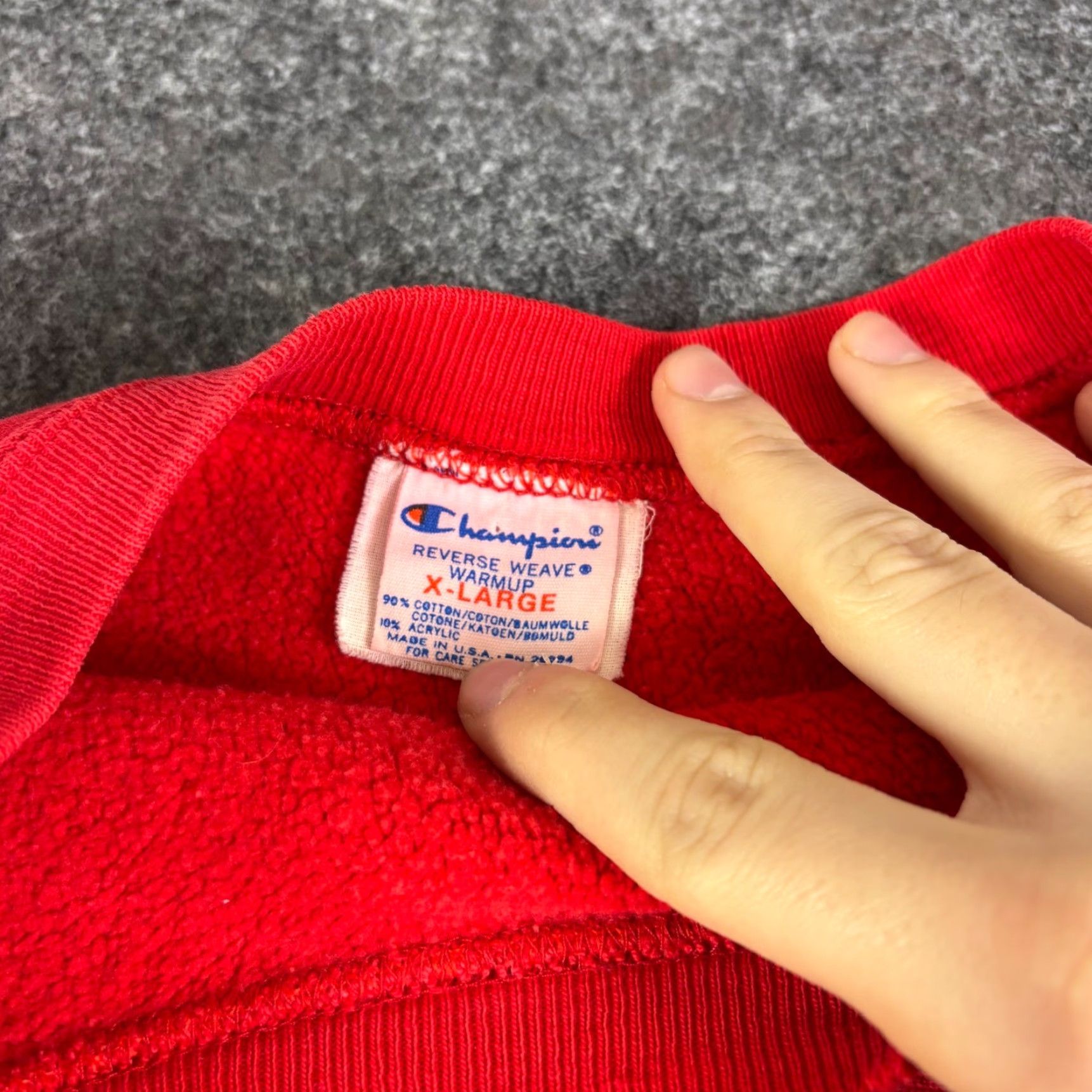 Champion VINTAGE Champion Sweatshirt Crew Neck Unisex Adults XL Red 80s College Powerblend Heavyweight Size US XL / EU 56 / 4 - 3 Thumbnail