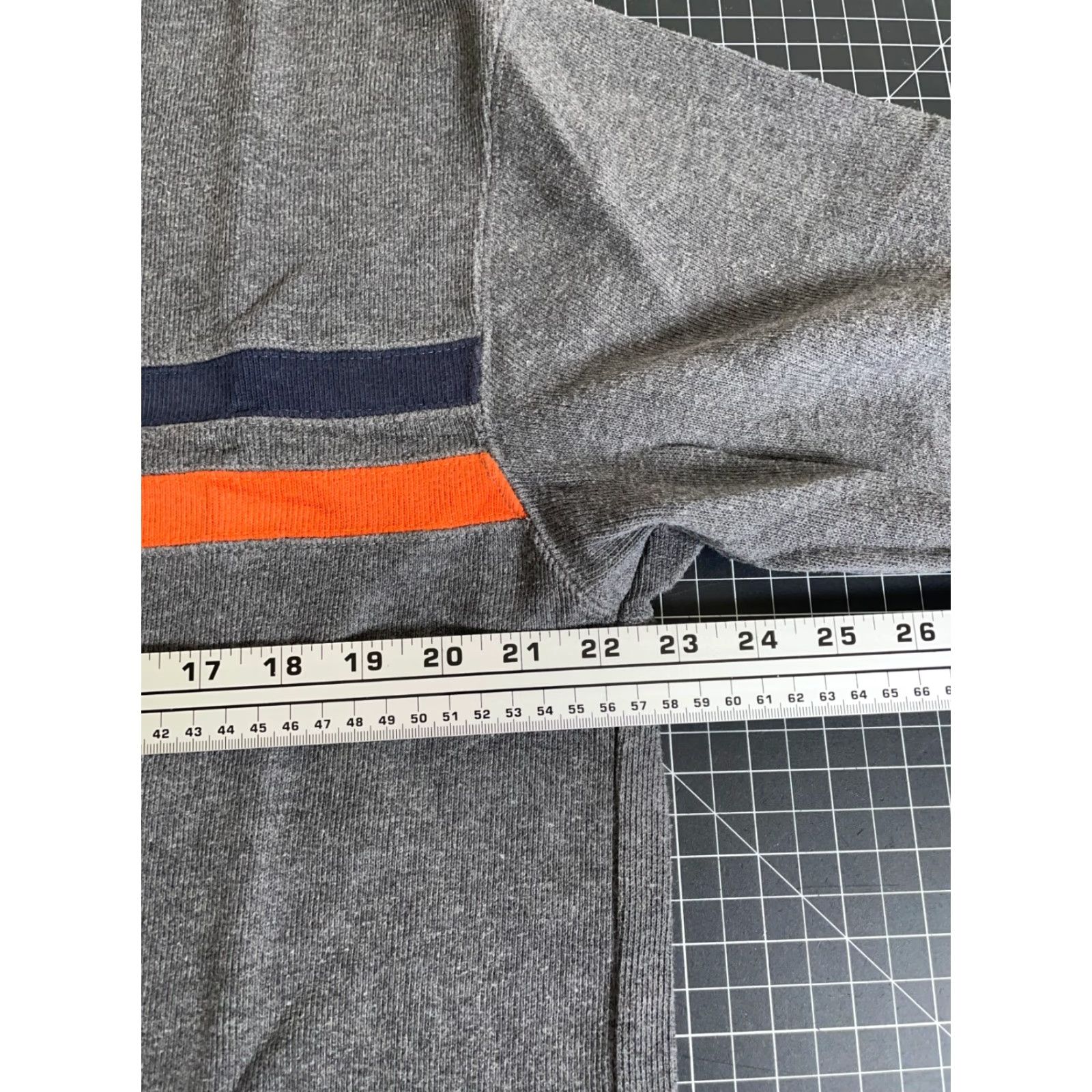 Route 66 VINTAGE Route 66 Sweater Shirt Adult Large Gray Orange Blue Striped Knit V-Neck 1990s Punk Retro Mens Size US L / EU 52-54 / 3 - 5 Thumbnail
