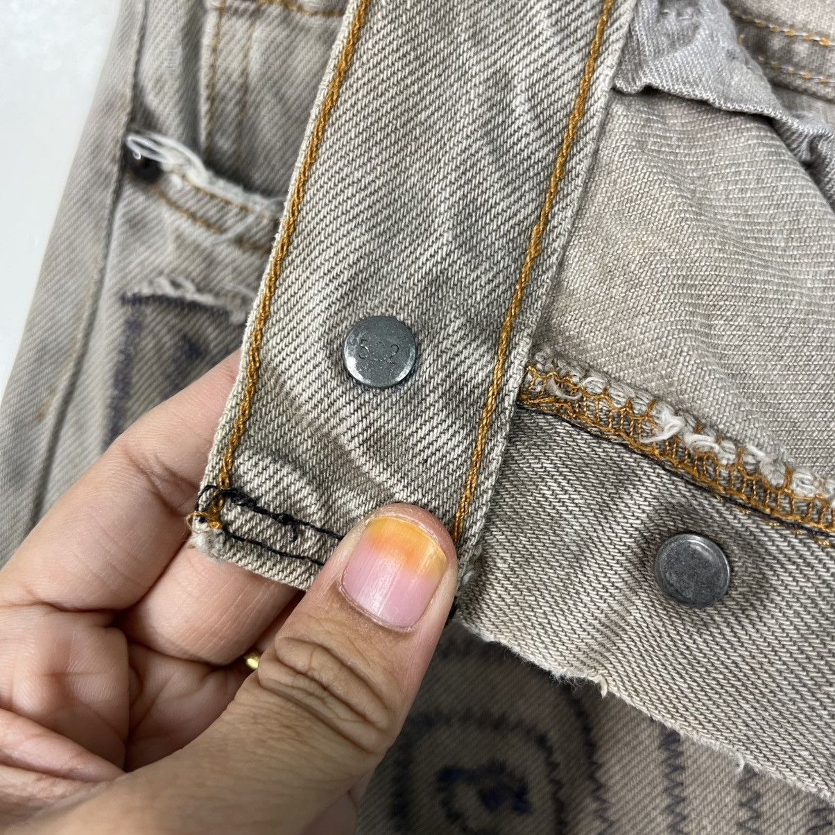Levi's Vintage Levis X Famouz Sashiko Patchwork Workwear Denim Jean Size US 30 / EU 46 - 17 Thumbnail