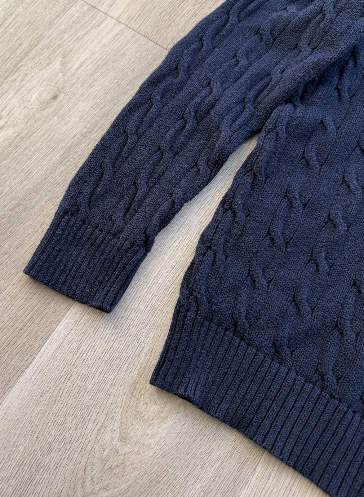 Polo Ralph Lauren Polo Ralph Lauren Navy Blue Cable Knit Sweater Size US L / EU 52-54 / 3 - 2 Thumbnail