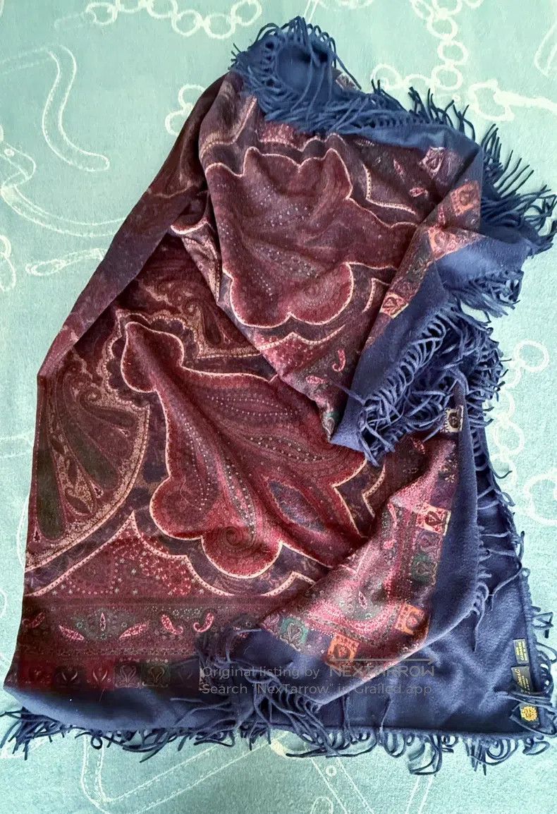 Loro Piana Loro Piana Paisley water ripple pure cashmere large shawl Size ONE SIZE - 5 Thumbnail