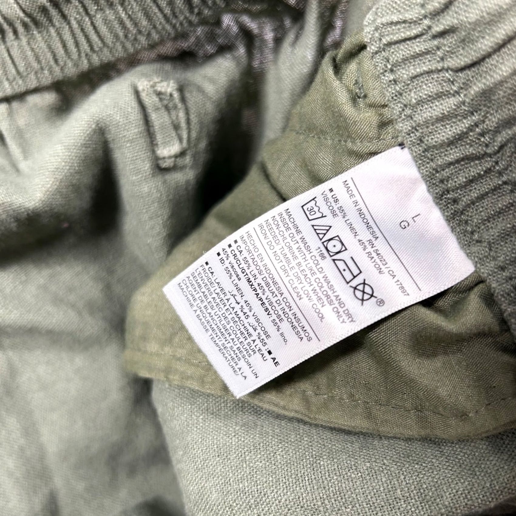 Old Navy Old Navy Pants Womens L Wide-Leg Linen Blend Olive Green Beachy Tropical Size 36" / US 14 / IT 50 - 5 Thumbnail