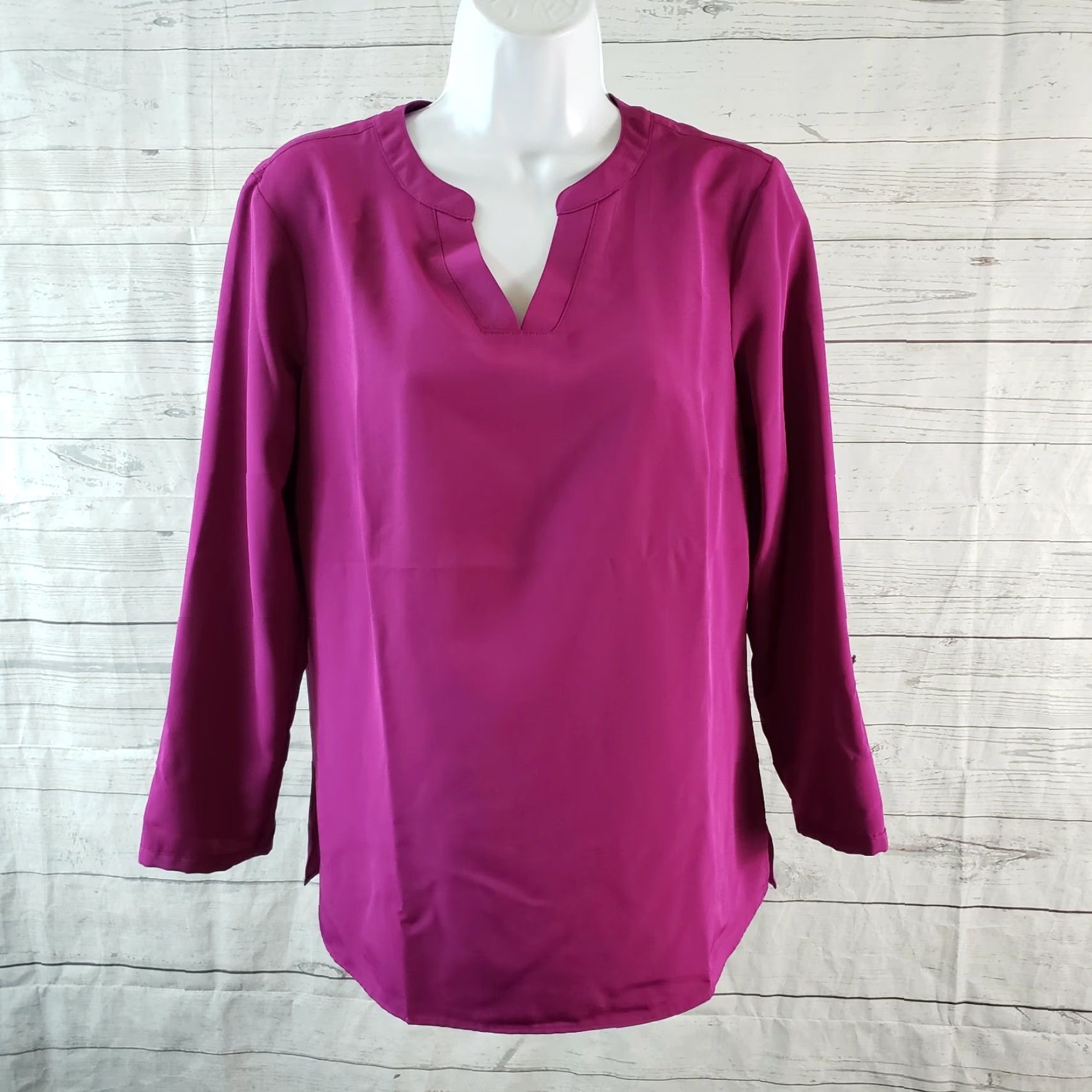 Lands' End Lands' End Outfitters Womens Popover Top Sz 6 Solid Purple Long Sleeve Blouse Ladies Regular XS-Plus? Size M / US 6-8 / IT 42-44 - 2 Thumbnail