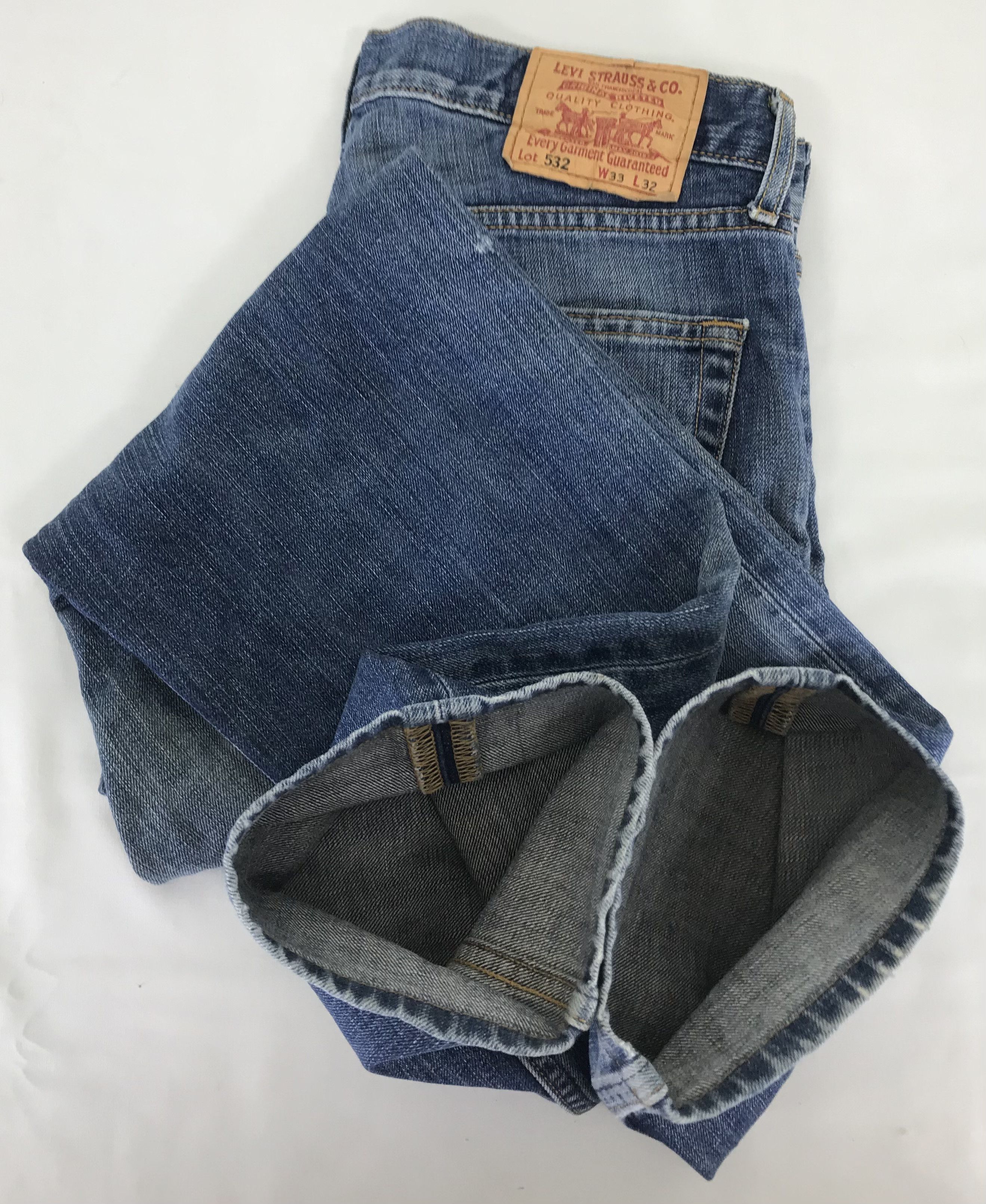 Levi's Vintage Levi's 532 Blue Washed Jeans Distressed Denim Size US 33 - 14 Thumbnail