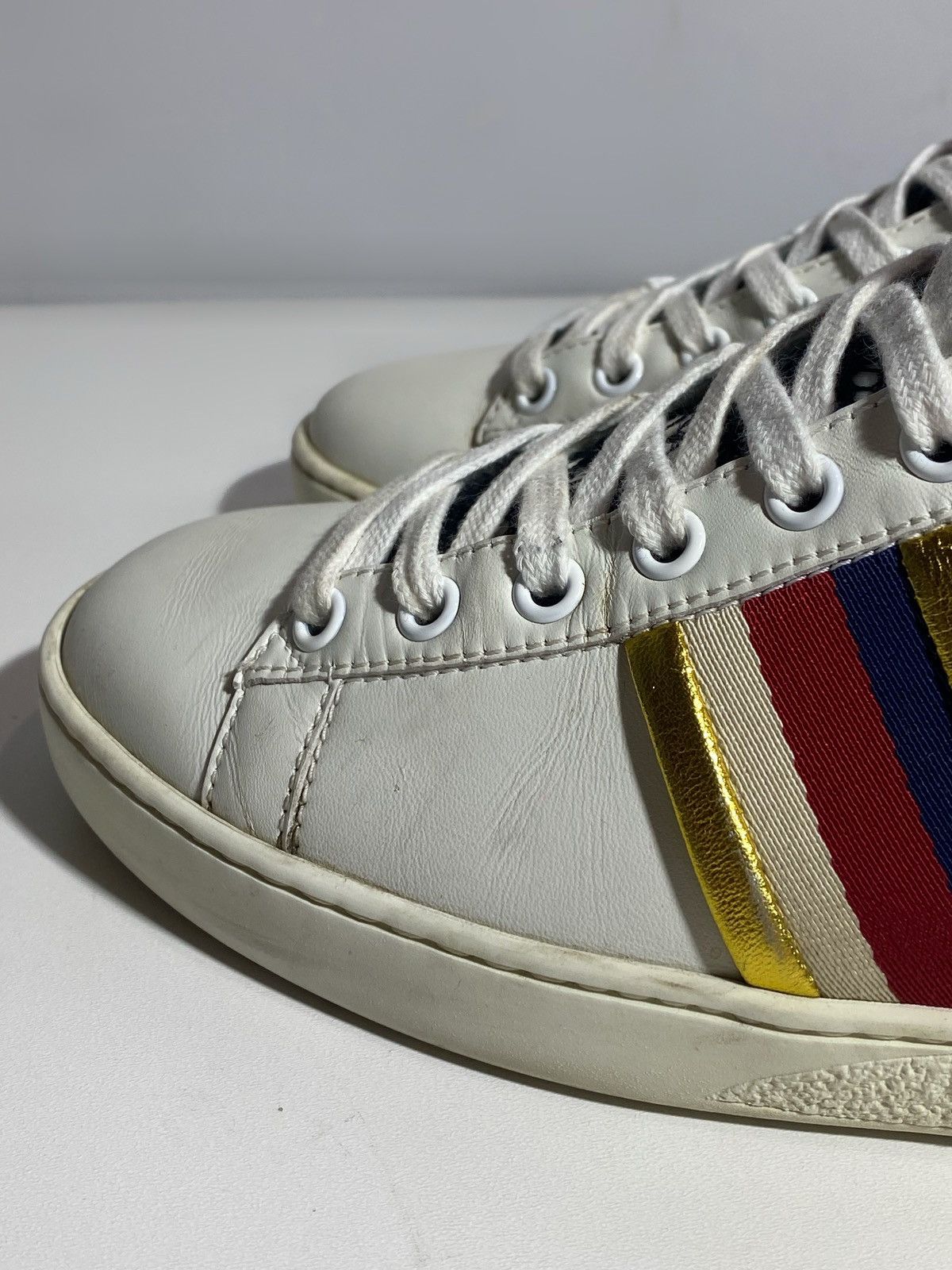 Gucci Gucci Women’s Ace Leather Trainers Size US 7 / IT 37 - 8 Thumbnail