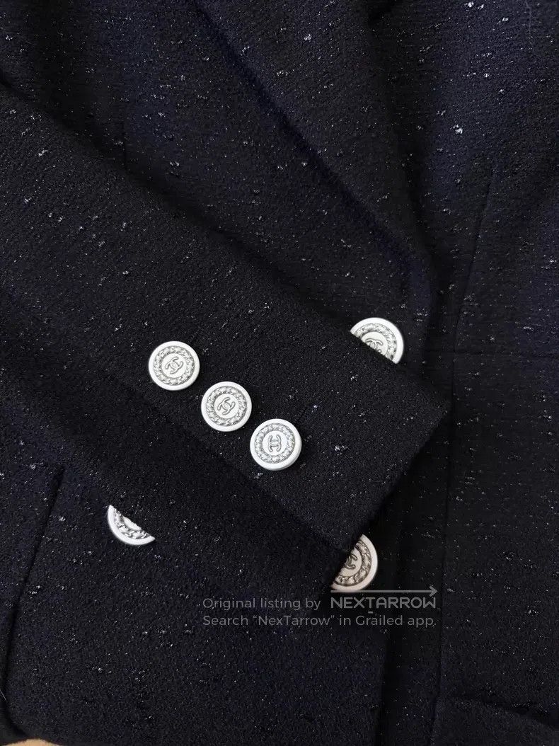 Chanel Chanel Cruise Series Black Fine Flash Lapel Double-breaste Size XXS / US 00 / IT 34 - 3 Thumbnail