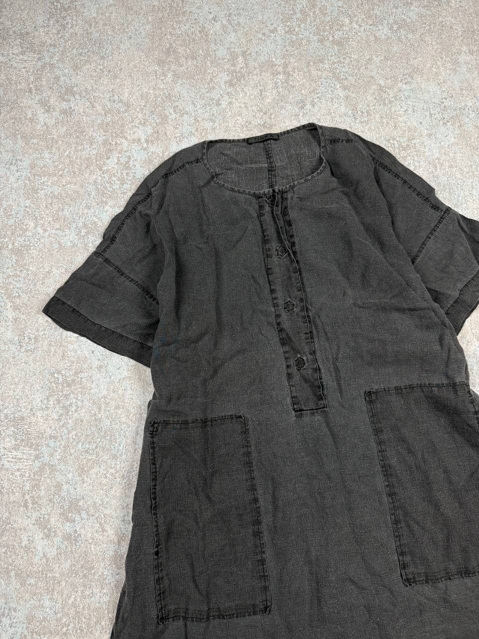 OSKA Oska Gray Linen Dress Patch Pockets Size XS / US 0-2 / IT 36-38 - 2 Thumbnail