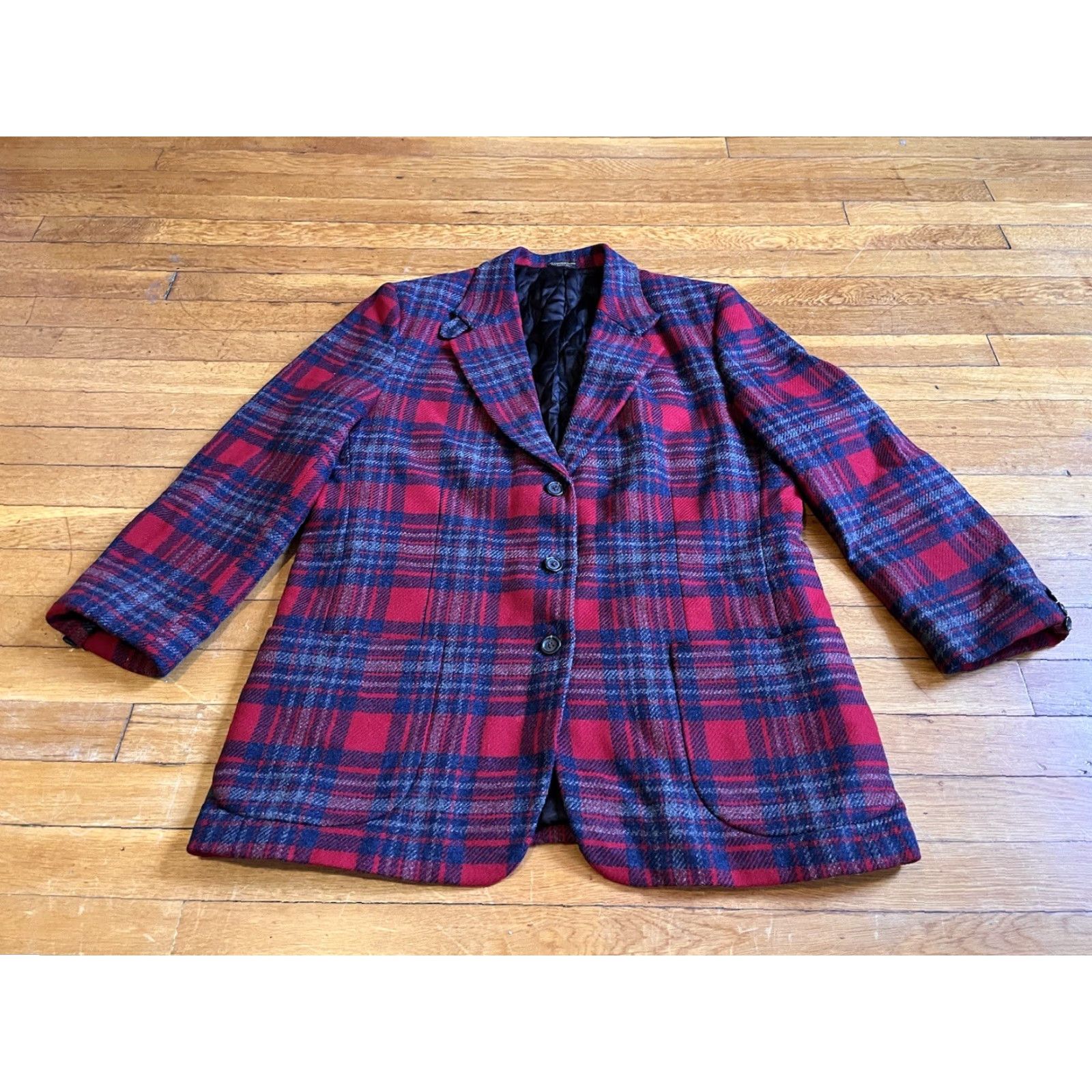 Vintage VINTAGE LL Bean Coat Women’s 14 Red Black Tartan Plaid Size XL / US 12-14 / IT 48-50 - 2 Thumbnail
