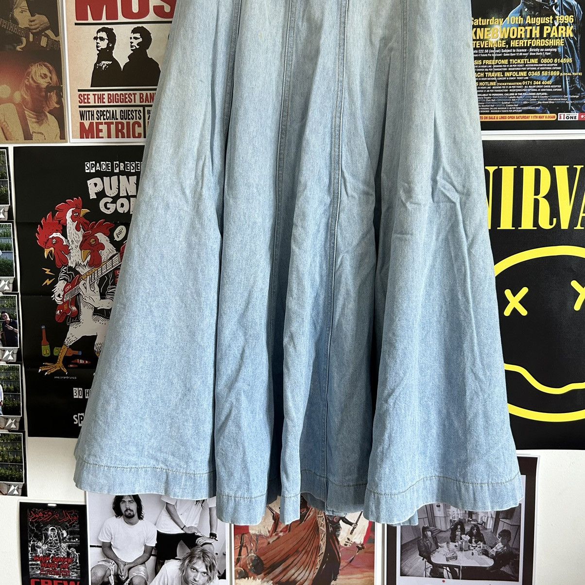 Vintage Vintage Valman Washed Blue Denim Skirt Size 27" / US 4 / IT 40 - 9 Thumbnail