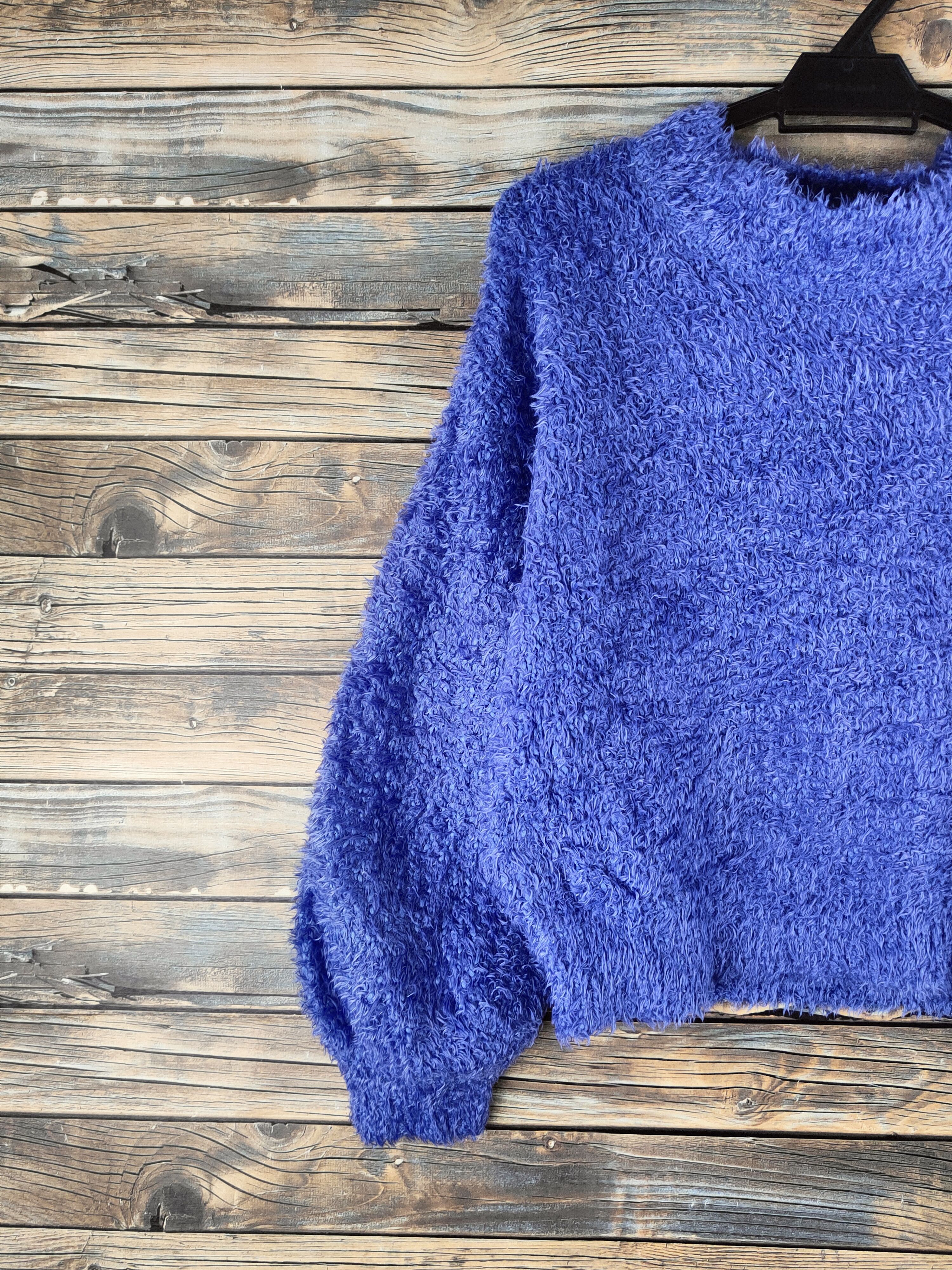 Japanese Brand DL Earth Music&Ecology Purple Fur Mohair Knitwear #46-999 Size L / US 10 / IT 46 - 3 Thumbnail
