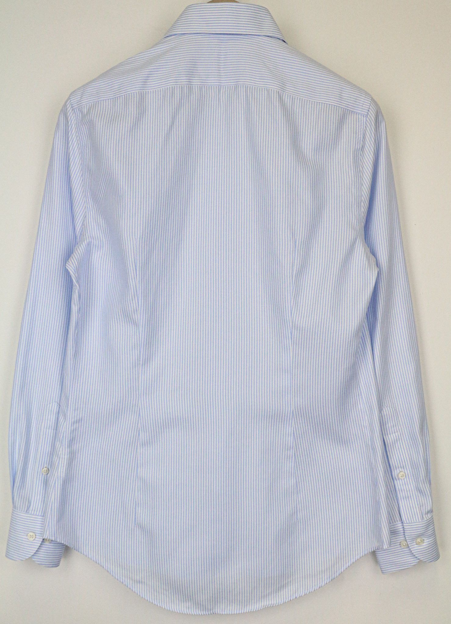 Suitsupply 37/14 1/2 Extra Slim Blue Cotton Stripe Shirt 79235 Size 36R - 2 Thumbnail