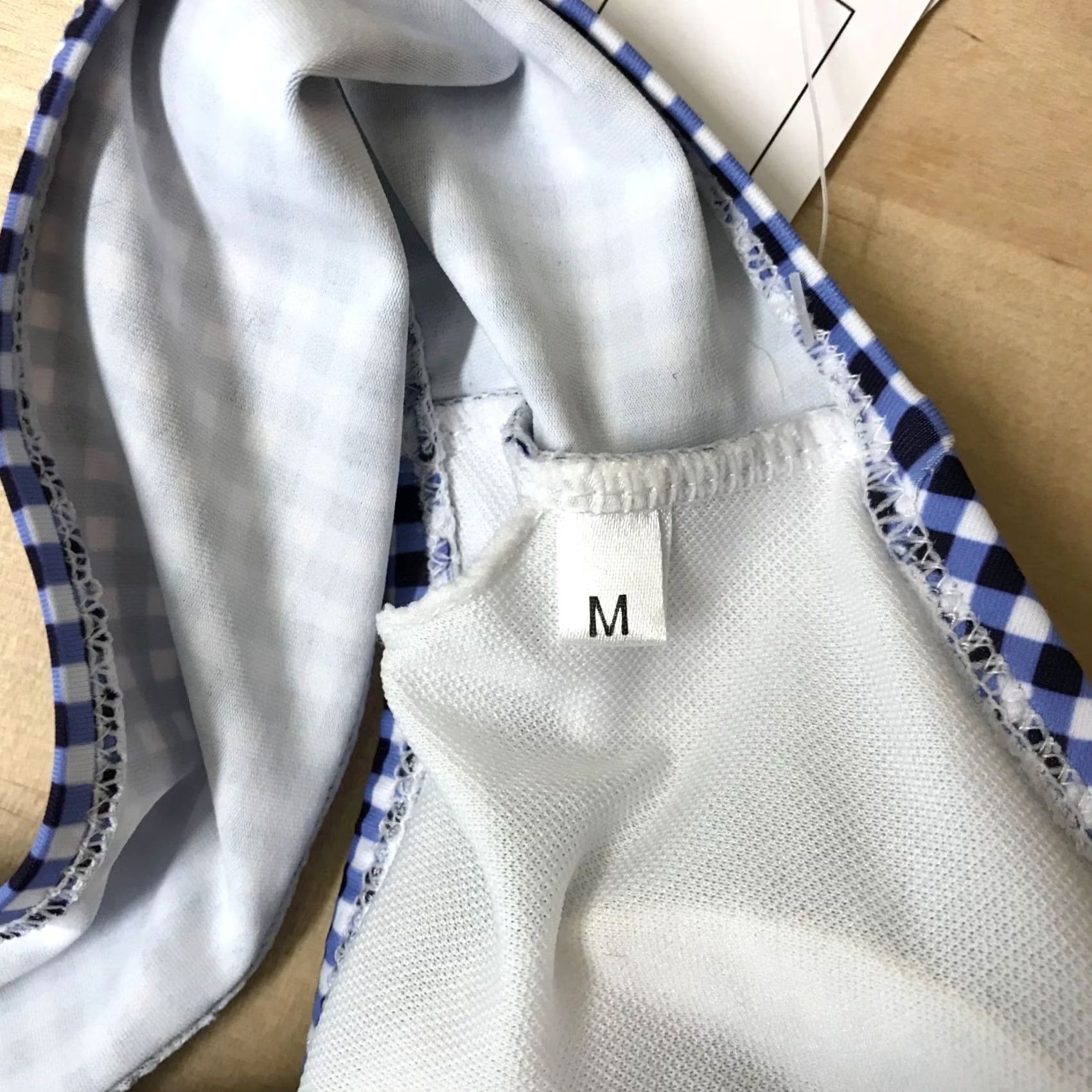 American Apparel AMERICA APPAREL Women Top Halter Padded Blue White Check M Short Description: Not Applicable Size M / US 6-8 / IT 42-44 - 6 Thumbnail