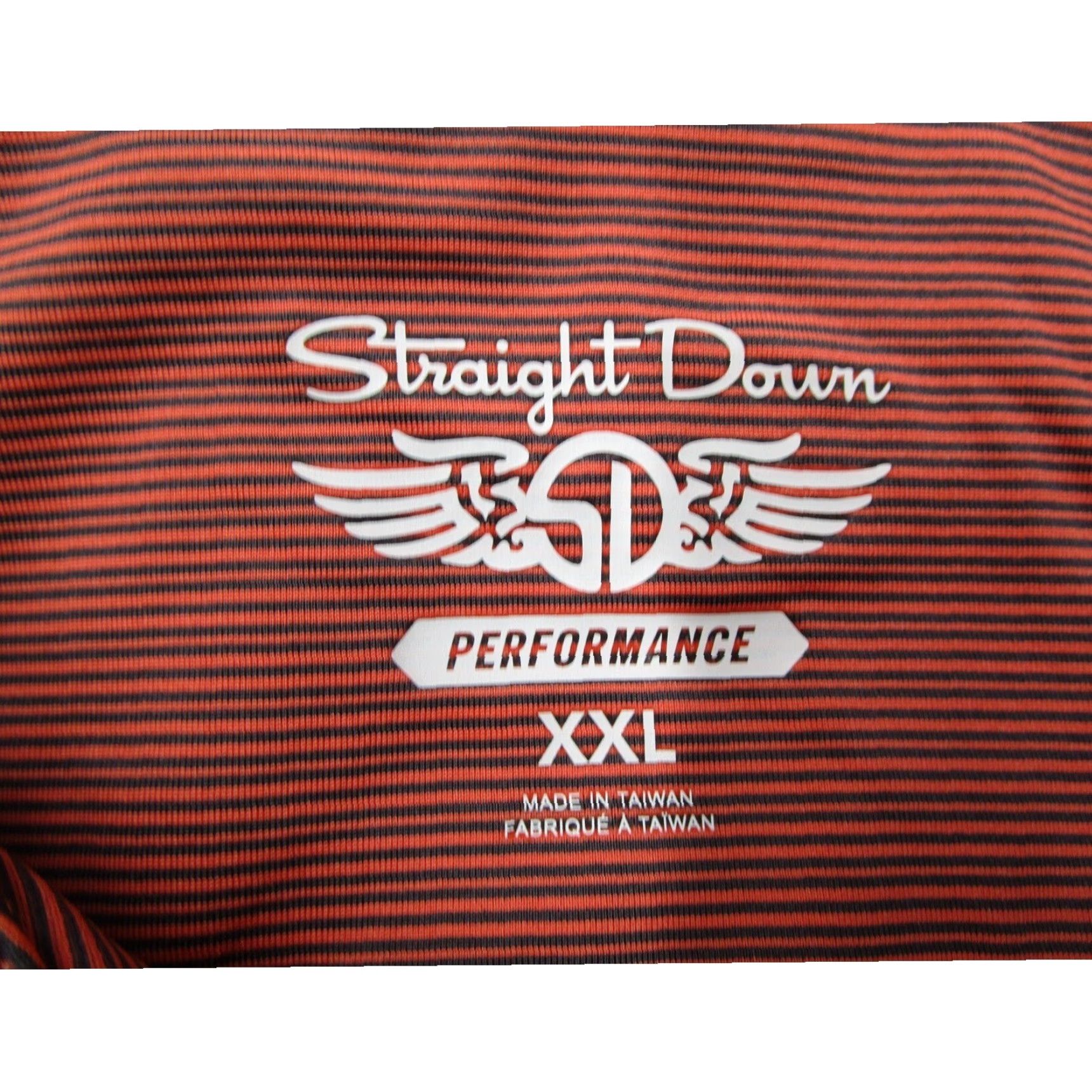 Vintage Straight Down Polo Shirt Mens 2XLT Orange Navy Blue Micro Stripe Golf Shirt Size US XXL / EU 58 / 5 - 3 Thumbnail