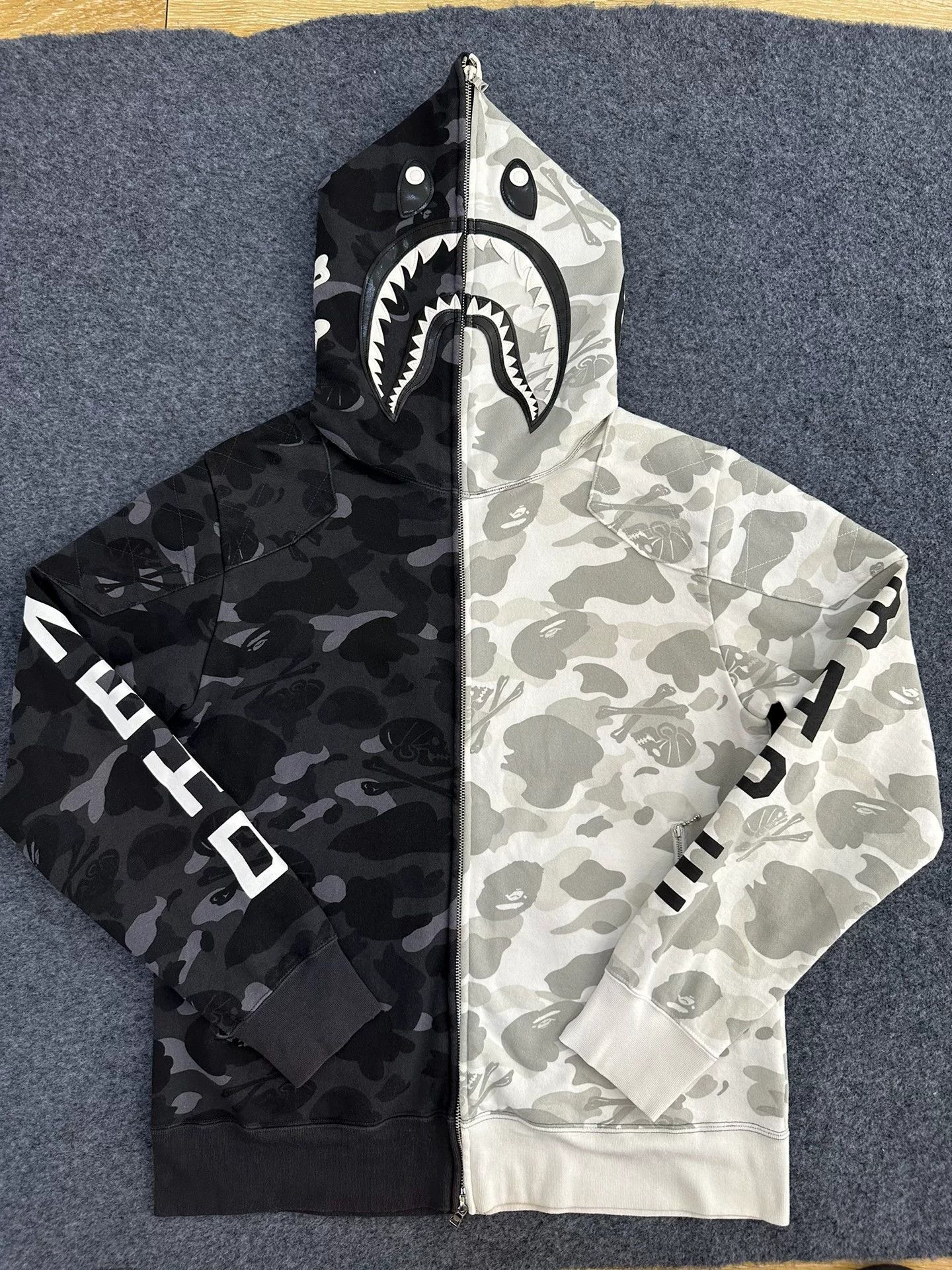Bape Bape Nbhd Black-white Shark Sweatshirt Size US XL / EU 56 / 4 - 1 Thumbnail