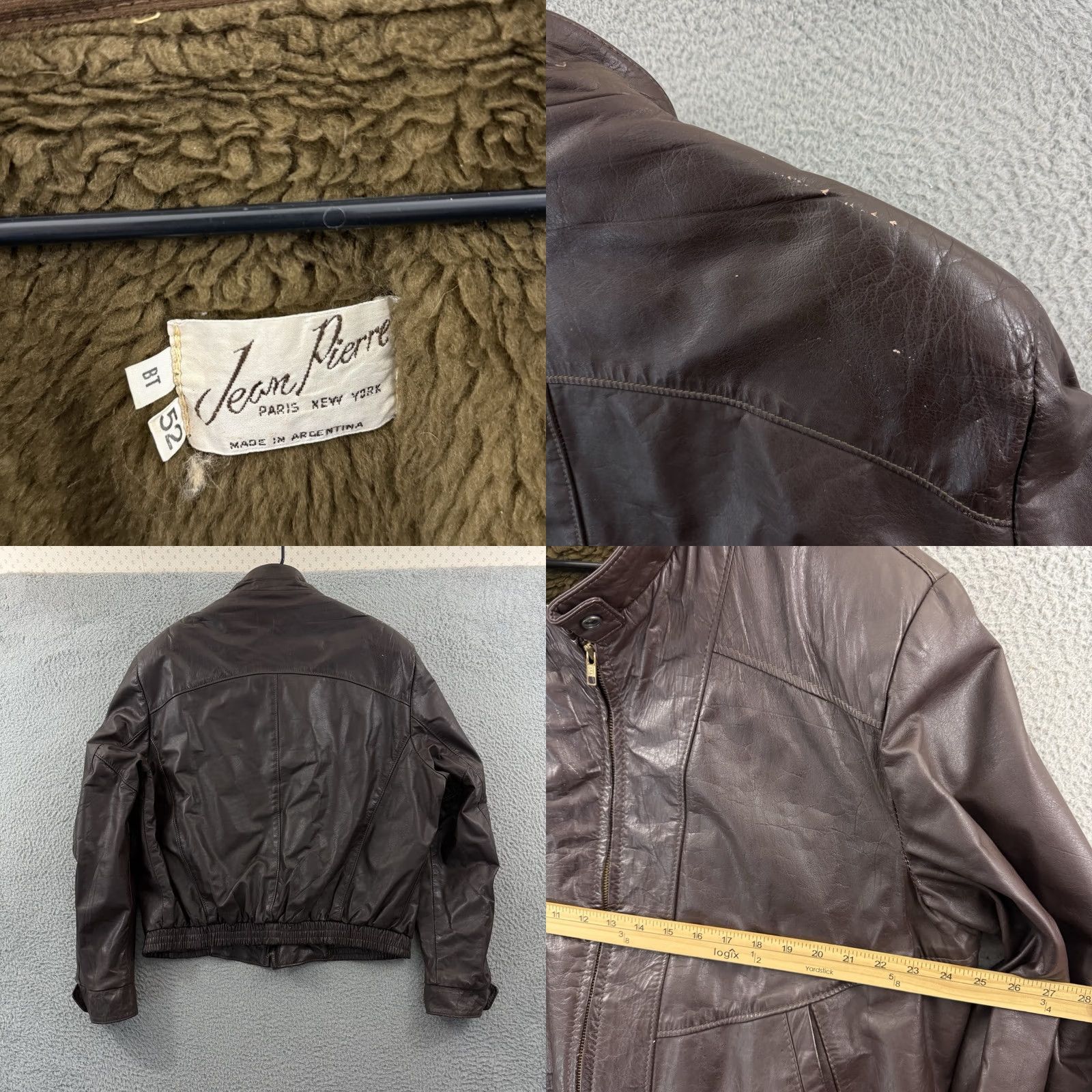 Vintage VINTAGE Jean Pierre Leather Jacket Men’s XL Brown 80s Biker Grunge Lined Moto Jacket Size US 36 / EU 52 - 8 Thumbnail