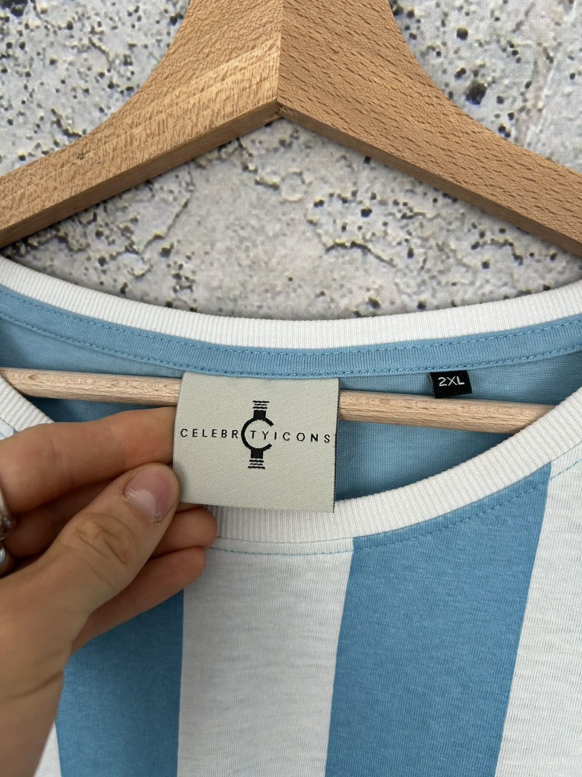 Vintage Celebrity Icons Messi Argentina Blue Stripe Graphic Tee Size US XXL / EU 58 / 5 - 5 Thumbnail