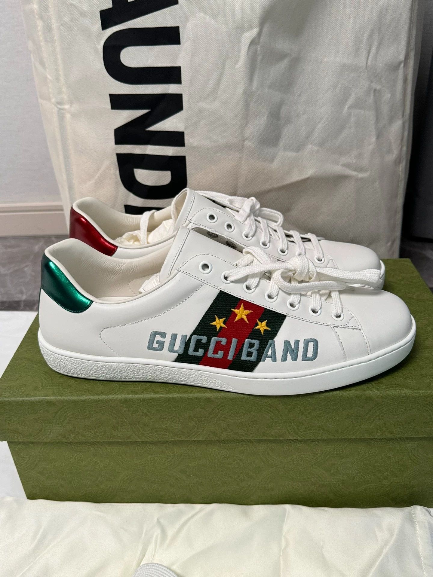 Gucci Gucci ACE white star low-top sneakers 42 Size US 9 / EU 42 - 3 Thumbnail