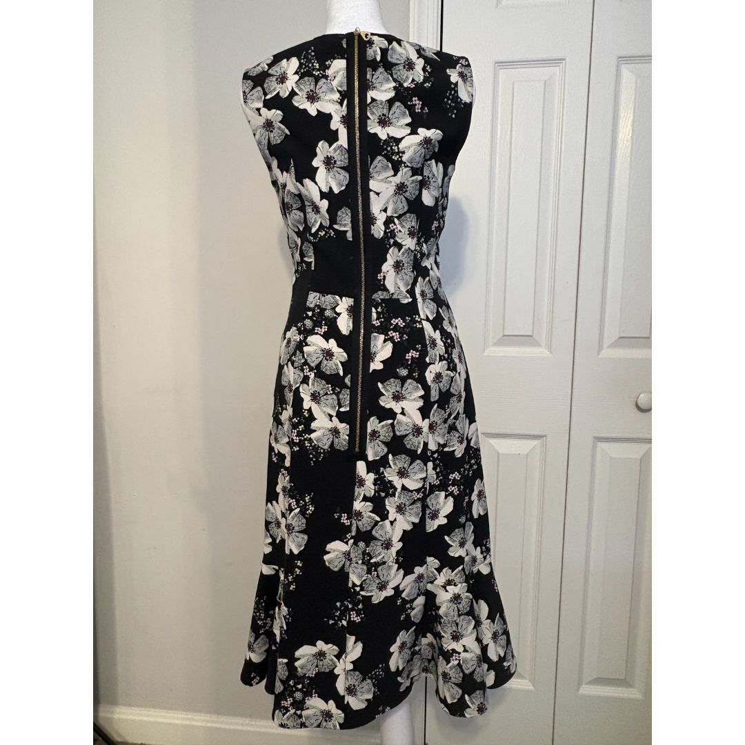 Erdem Erdem Black Floral Print A-Line Knee-Length Dress – Size 4 Size S / US 4 / IT 40 - 3 Thumbnail