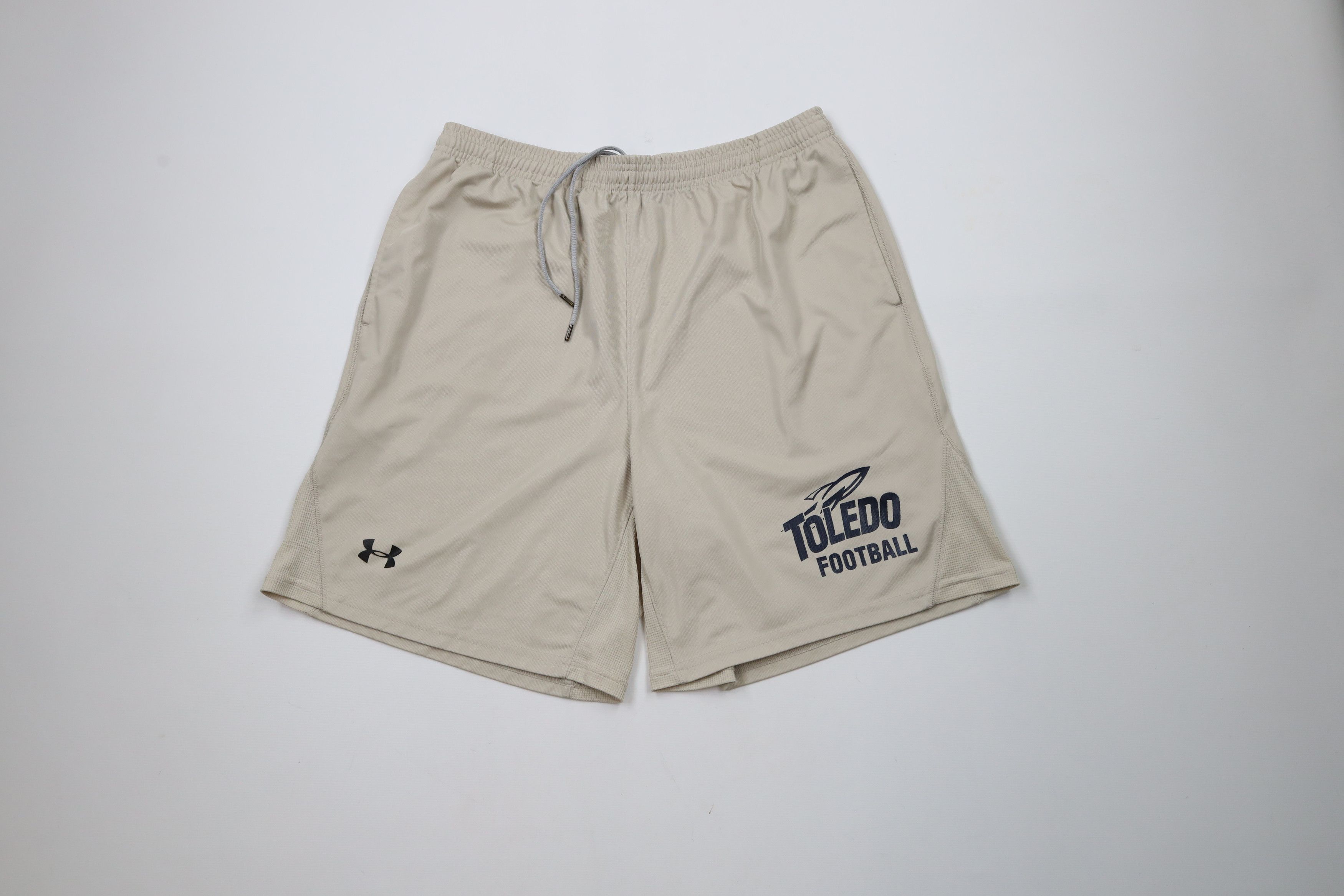 Under Armour × Vintage Under Armour University of Toledo Football Shorts Beige Size US 34 / EU 50 - 1 Thumbnail