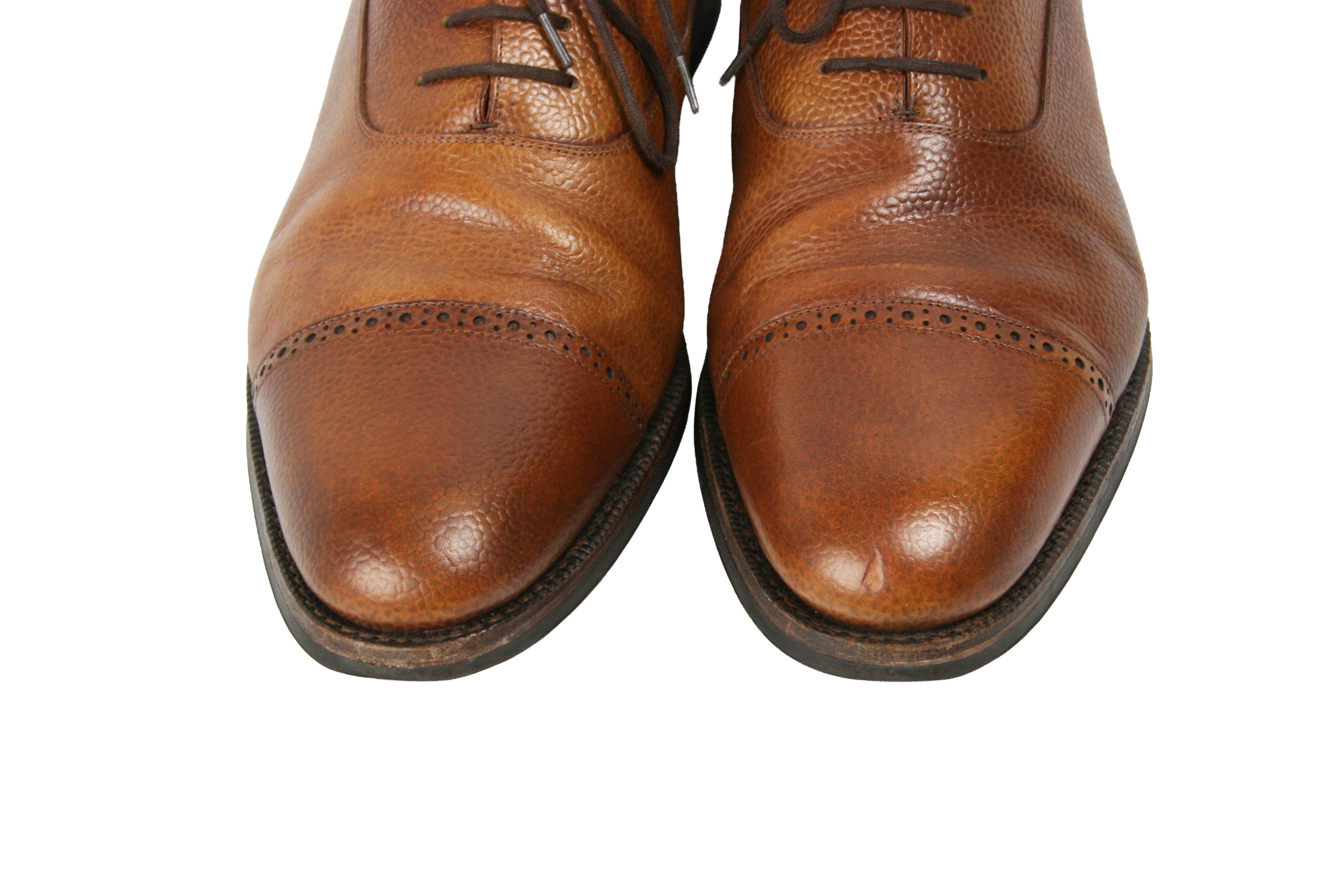 Meermin Chestnut Country Calf Pebble Grain Leather Shoes Size US 11.5 / EU 44-45 - 5 Thumbnail
