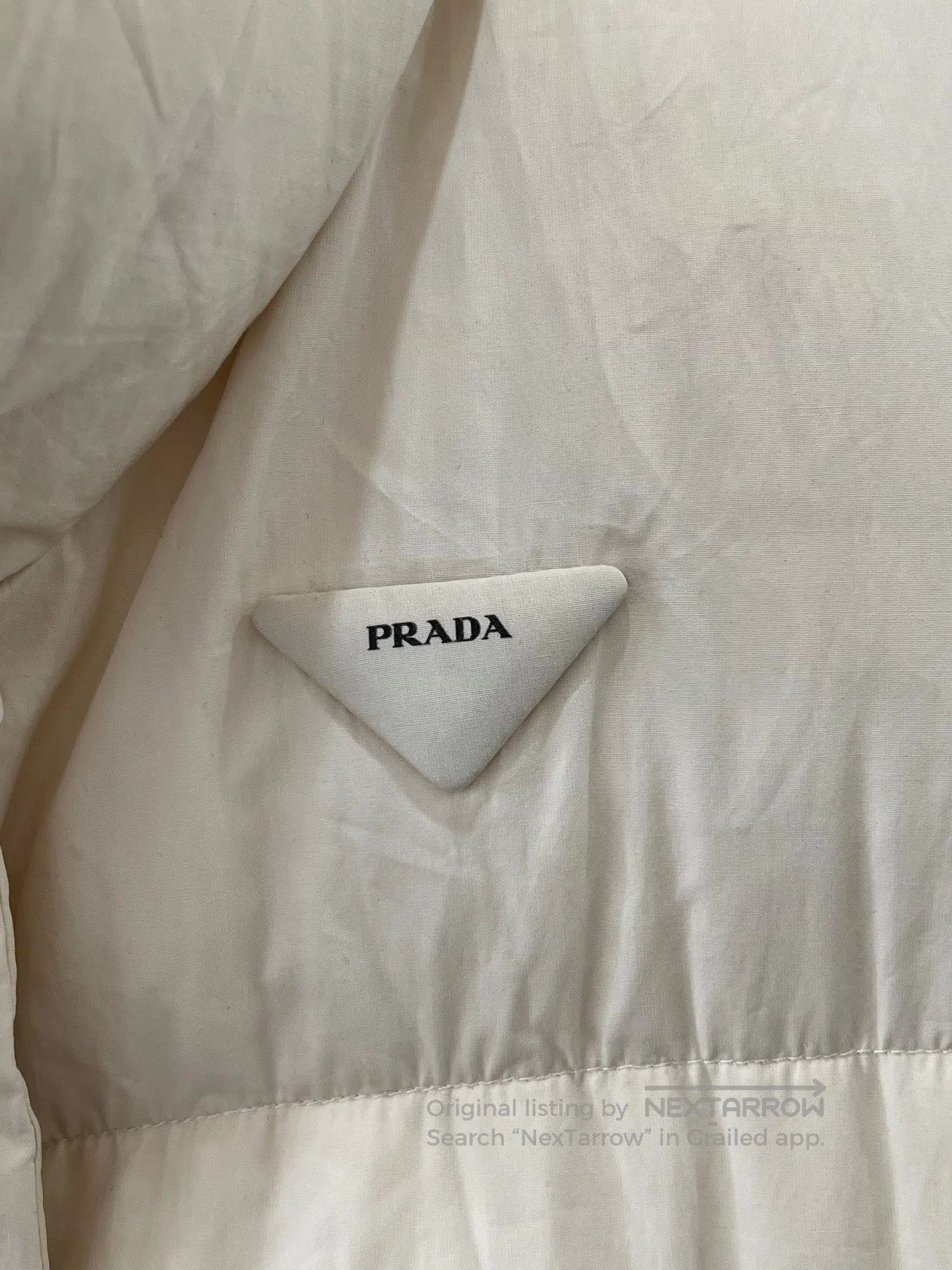Prada Prada Cream White Triangle Logo Down Vest| Size XS / US 0-2 / IT 36-38 - 3 Thumbnail