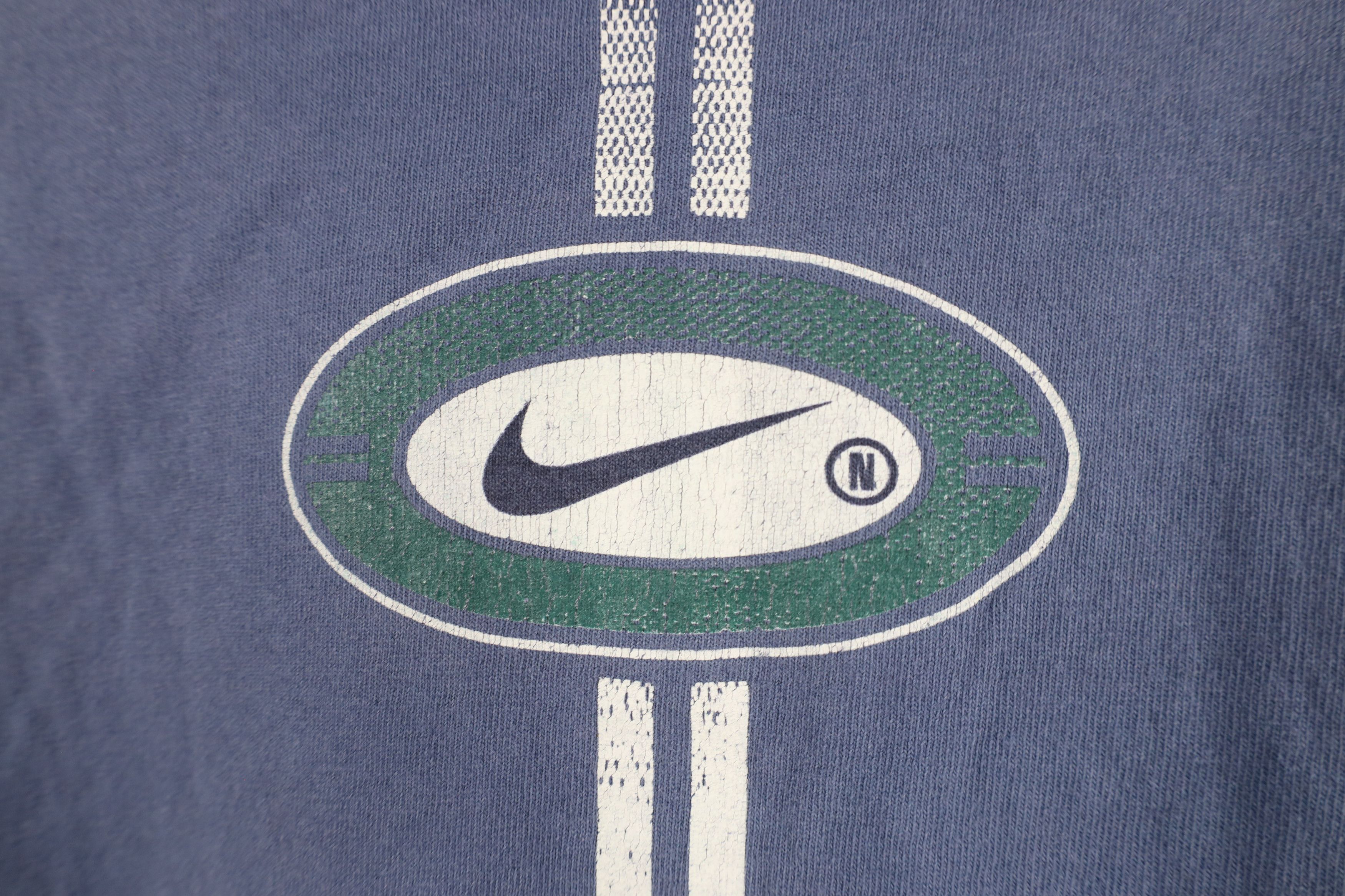 Nike × Vintage Vintage 90s Nike Spell Out Travis Scott Mini Swoosh T-Shirt Size US L / EU 52-54 / 3 - 11 Thumbnail
