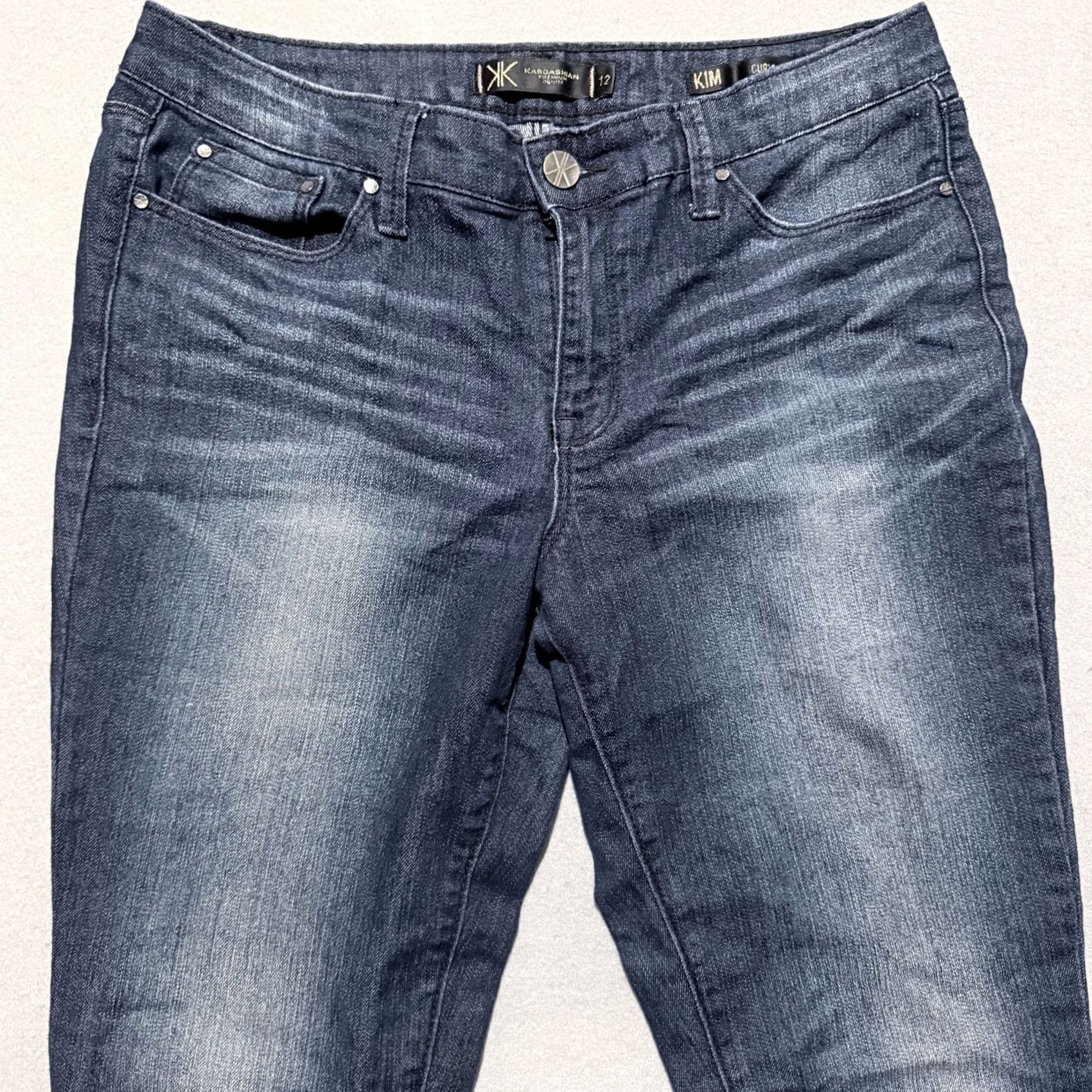 Denime Kim Kardashian Premium Curvy Skinny Jeans Women's Blue Denim Slim Fit - 12 Size 34" / US 12 / IT 48 - 3 Thumbnail