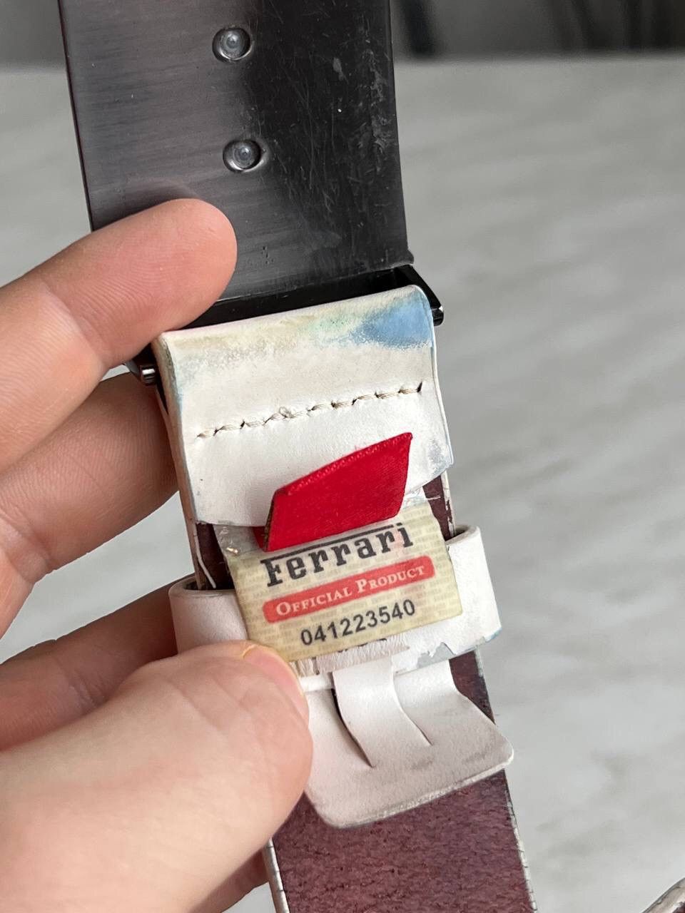 Ferrari × Vintage Vintage Leather Belt Ferrari Logo Y2K Style Size ONE SIZE - 6 Thumbnail