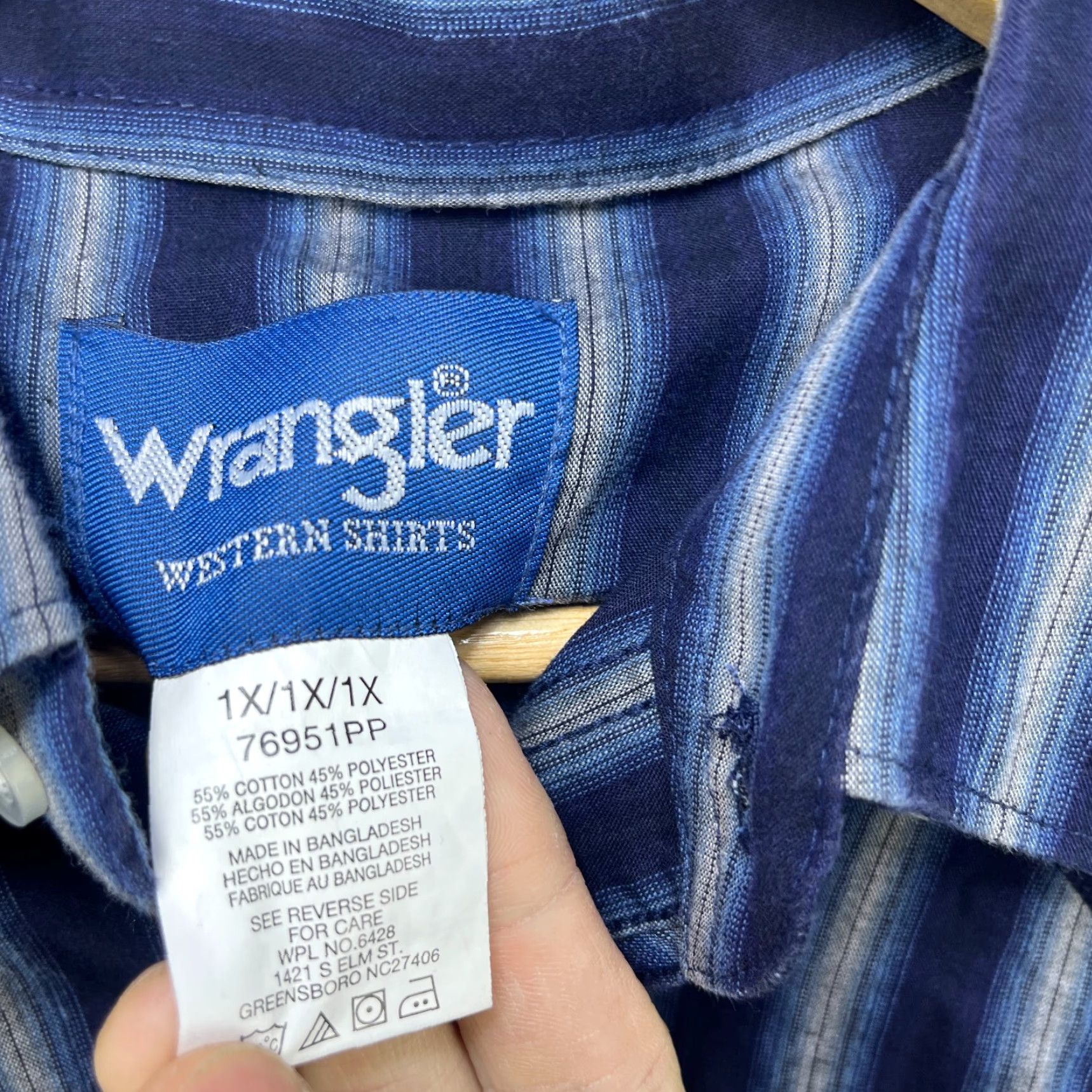 Wrangler VINTAGE Wrangler Pearl Snap Button-Up Short Sleeve Striped Shirt 1X Western Size US XL / EU 56 / 4 - 5 Thumbnail