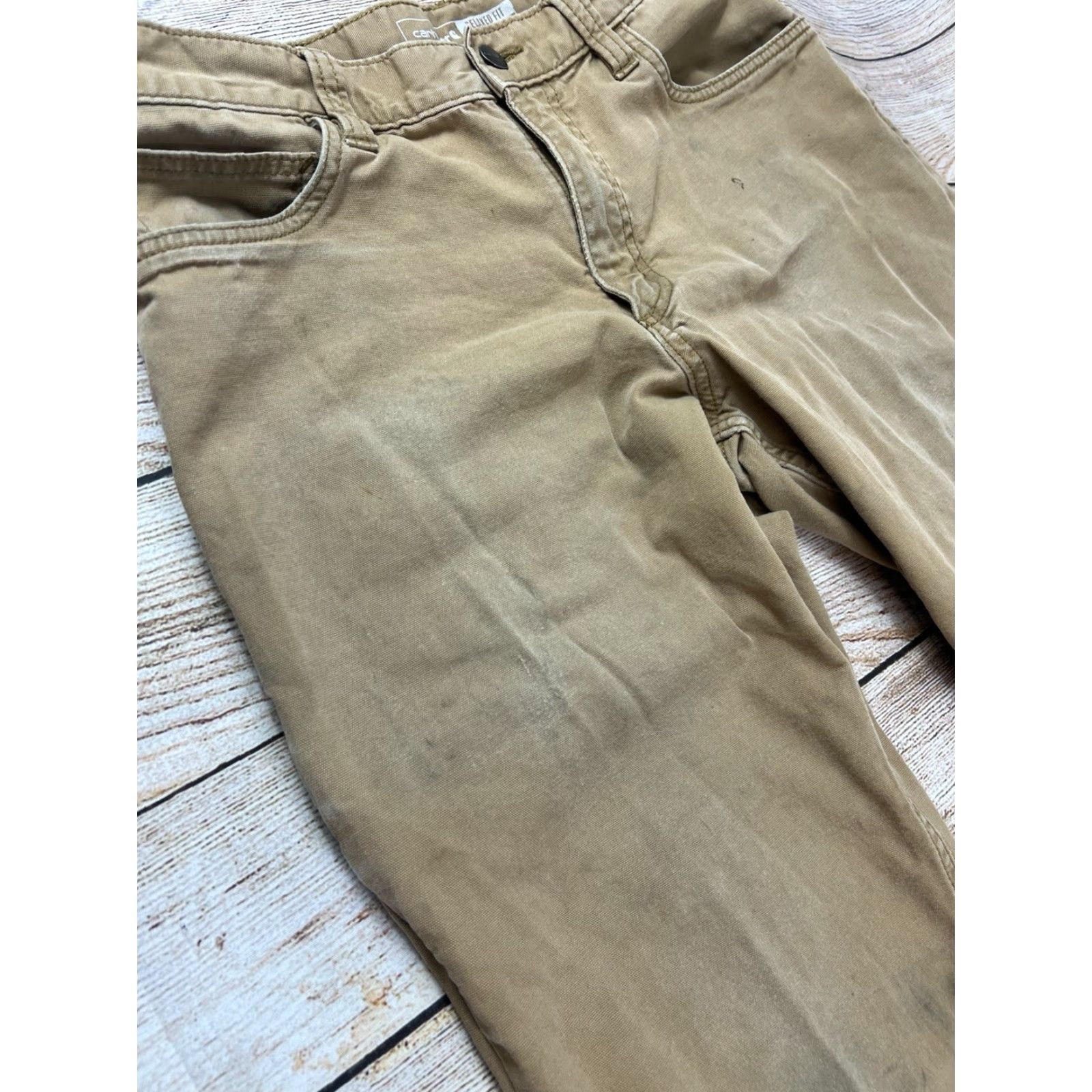 Carhartt Carhartt Mens Pants Canvas 5 Pocket Relaxed Fit Carpenter Work Pant Tan 32x30 Waist 32 Inseam 30 Brown Size US 32 / EU 48 - 3 Thumbnail