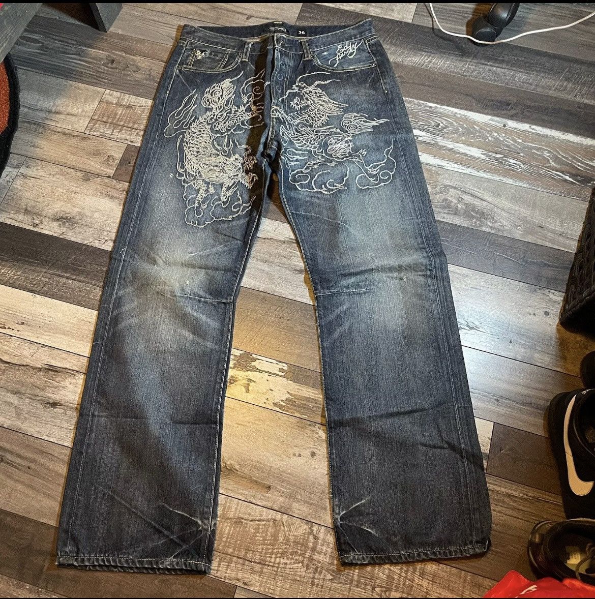 Ed Hardy Ed Hardy Rhinestone Dragon denim Size US 36 / EU 52 - 1 Thumbnail