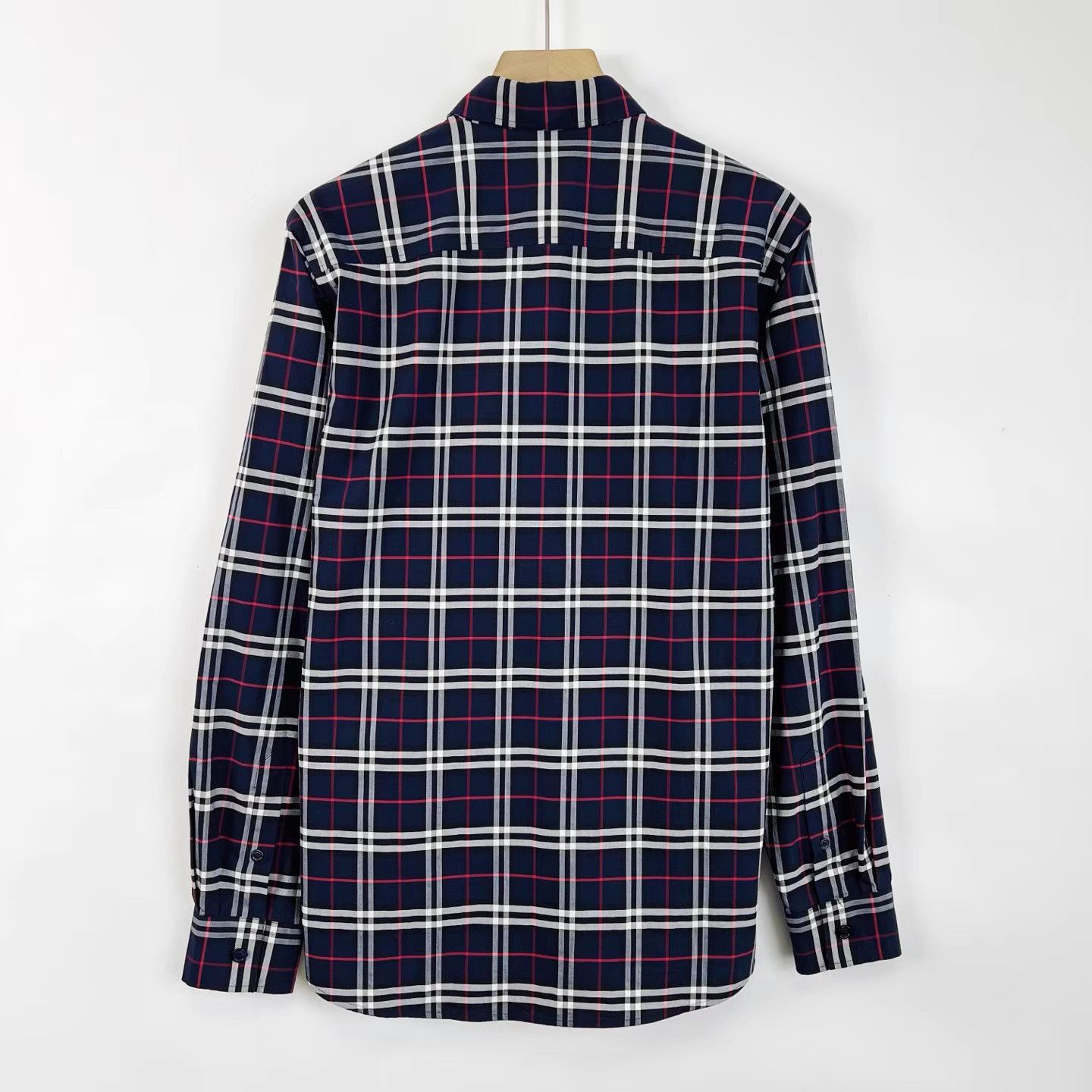 Burberry Burberry Navy Check Single-Breasted Long Sleeve Shirt K12 Size US S / EU 44-46 / 1 - 2 Thumbnail