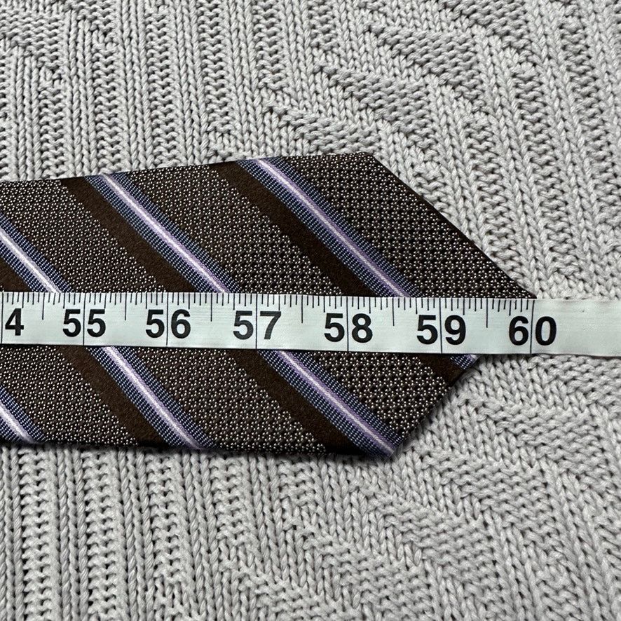 Canali Canali brown striped Italian silk tie Size ONE SIZE - 4 Thumbnail