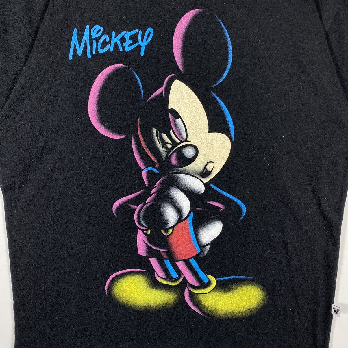 Disney × Mickey Mouse × Vintage VINTAGE 90's MICKEY NEON BIG GRAPHIC CARTOON TEE Size US L / EU 52-54 / 3 - 3 Thumbnail