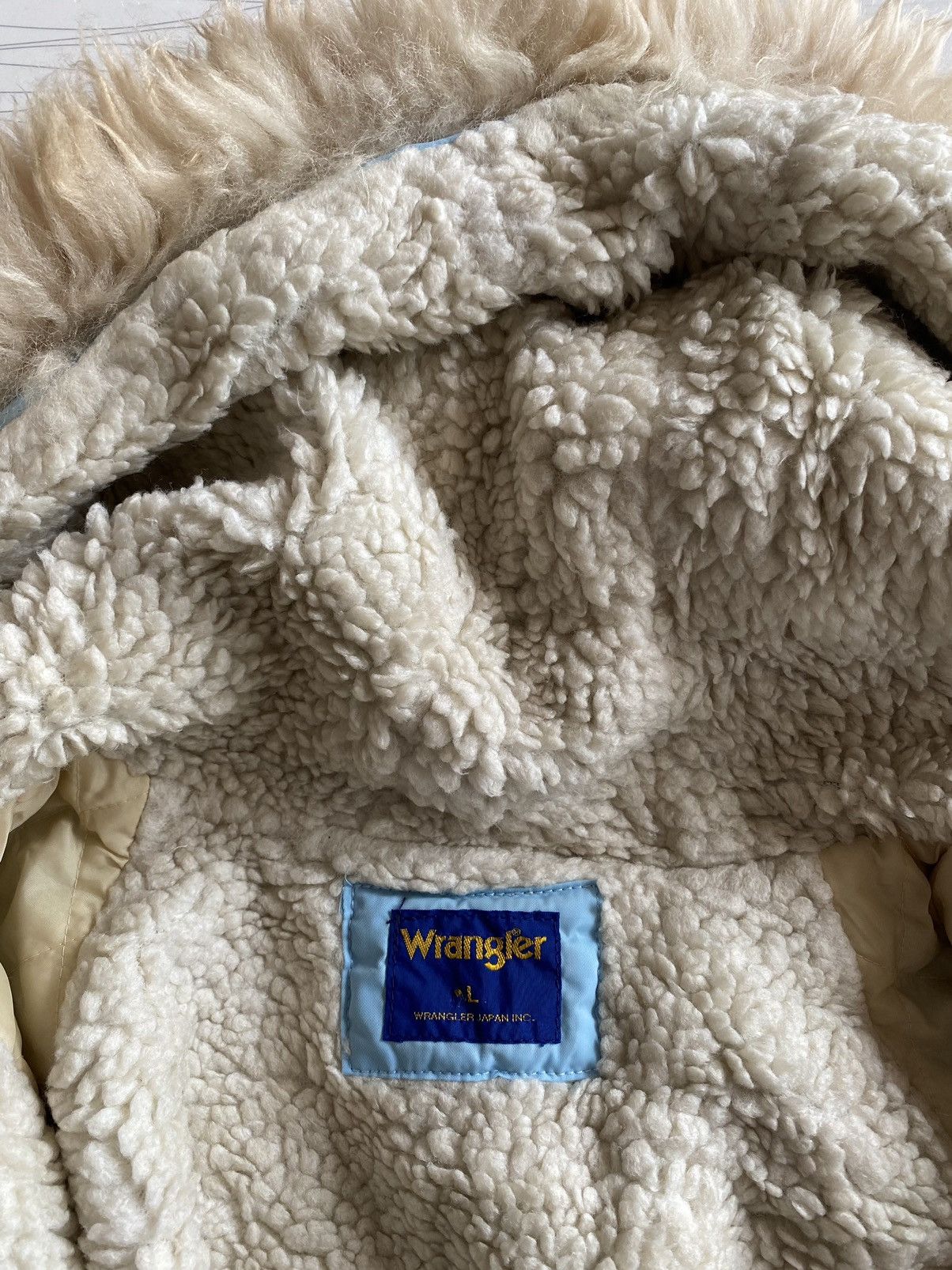 Vintage × Wrangler Vintage Wrangler Lining Fur Hood Bomber Style Flight Jacket Size US L / EU 52-54 / 3 - 15 Thumbnail