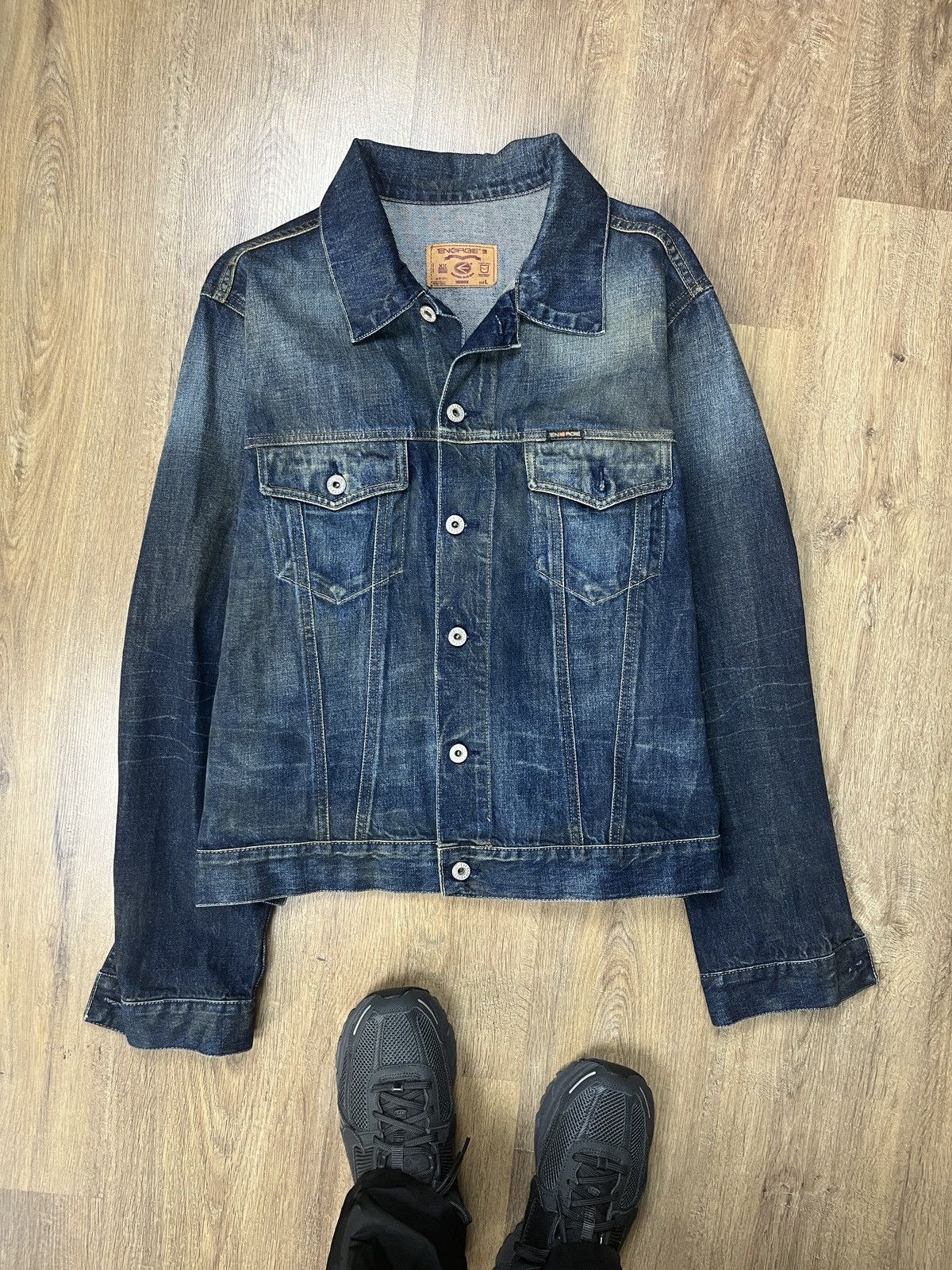 Japanese Brand × Vintage ➕Vintage y2k distressed mus wash denim trucker jacket Size US L / EU 52-54 / 3 - 1 Thumbnail