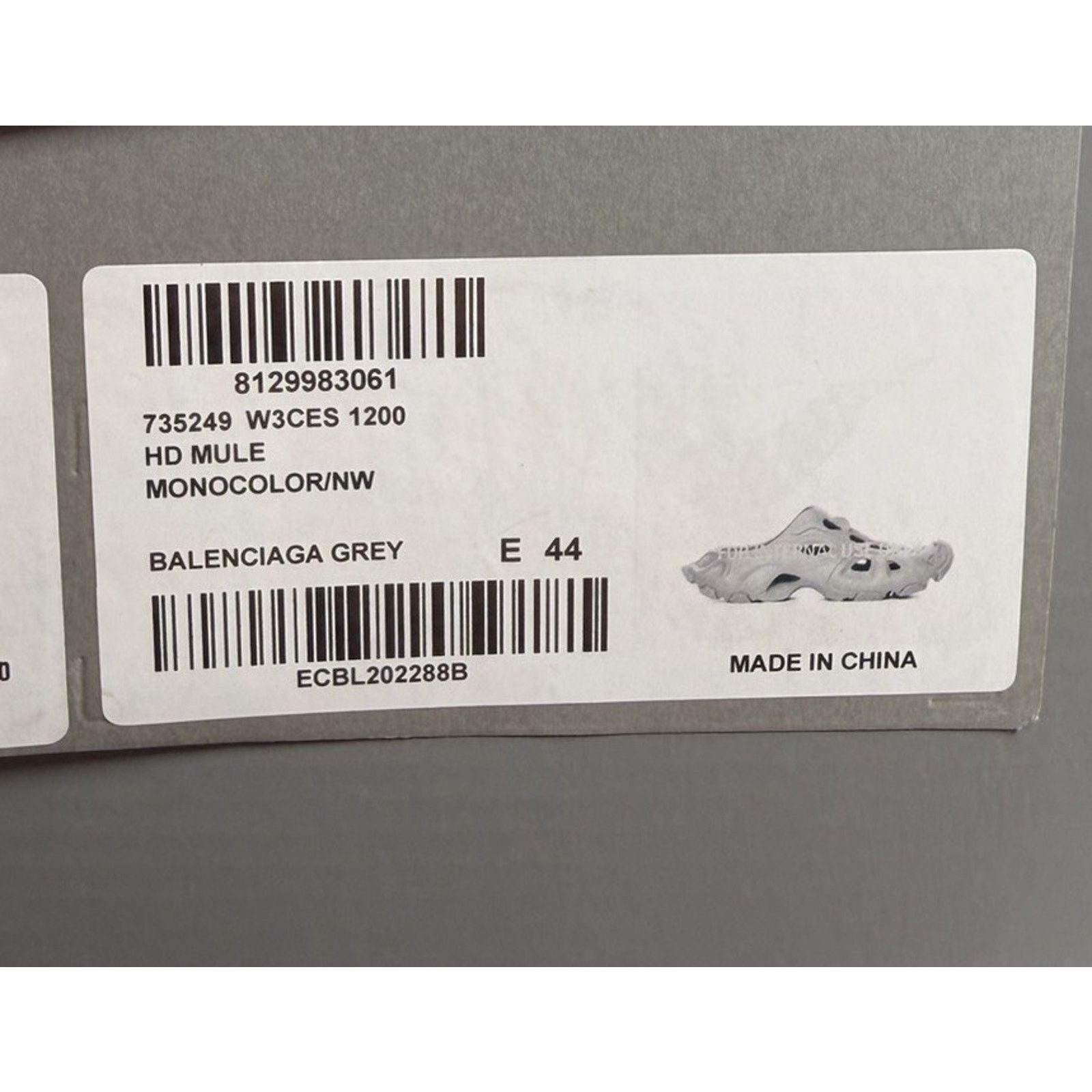 Balenciaga Size 44EU/11US - Balenciaga HD Mule Slip On Gray NEW! Size US 11 / EU 44 - 11 Thumbnail