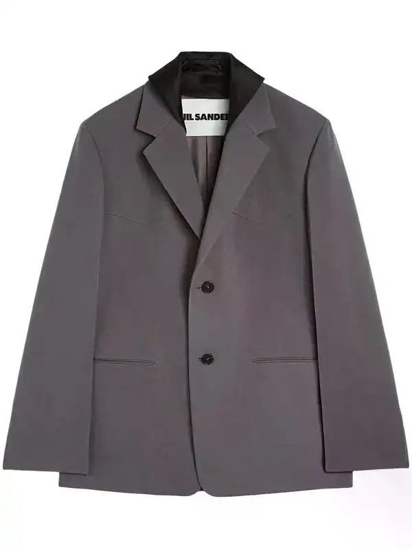 Jil Sander o1loc1c0426 Detachable Collar Tailored Jacket in Grey Size US L / EU 52-54 / 3 - 1 Thumbnail