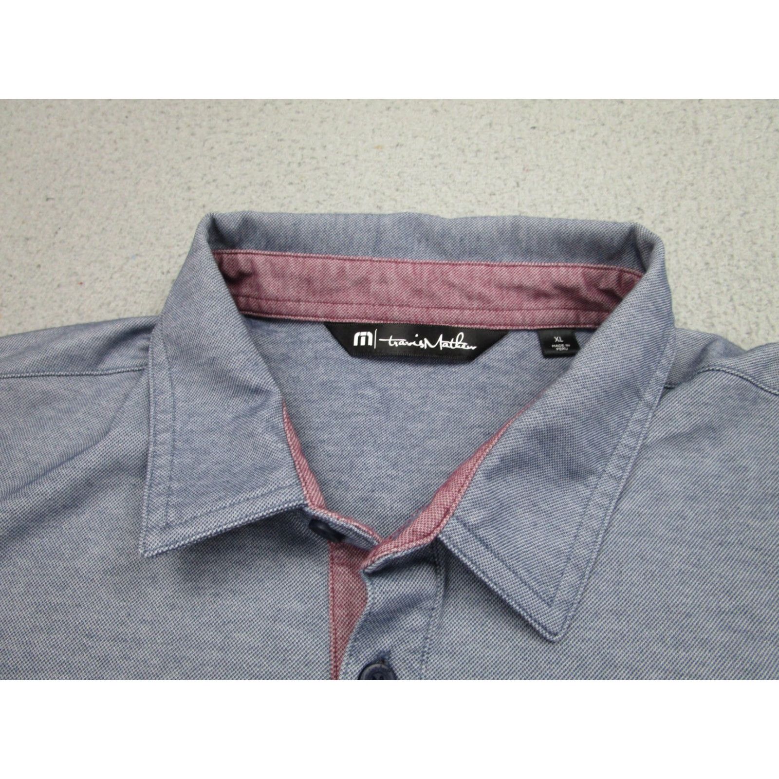 TravisMathew TravisMathew Polo Shirt Mens XL Blue Contrast Pocket Pima Cotton Golf Casual Size US XL / EU 56 / 4 - 4 Thumbnail
