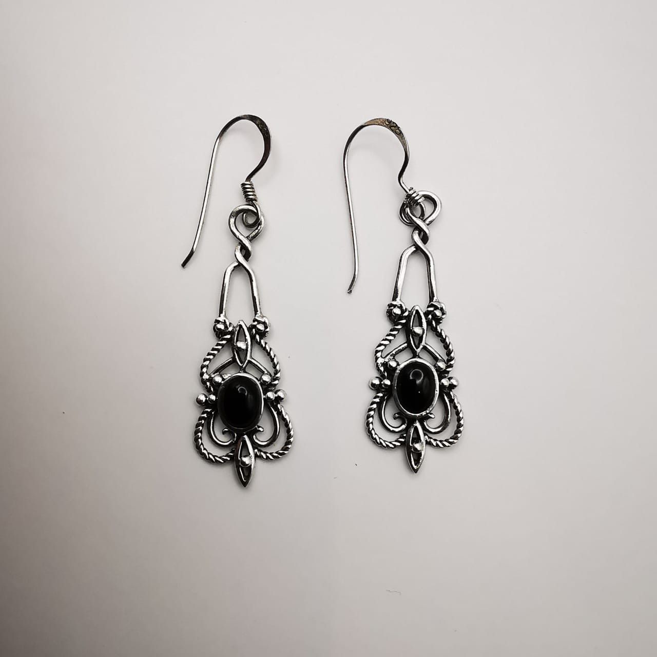 Vintage Vintage Women's Earrings 925 Sterling Silver, Jewelry, Onyx Size ONE SIZE - 1 Thumbnail