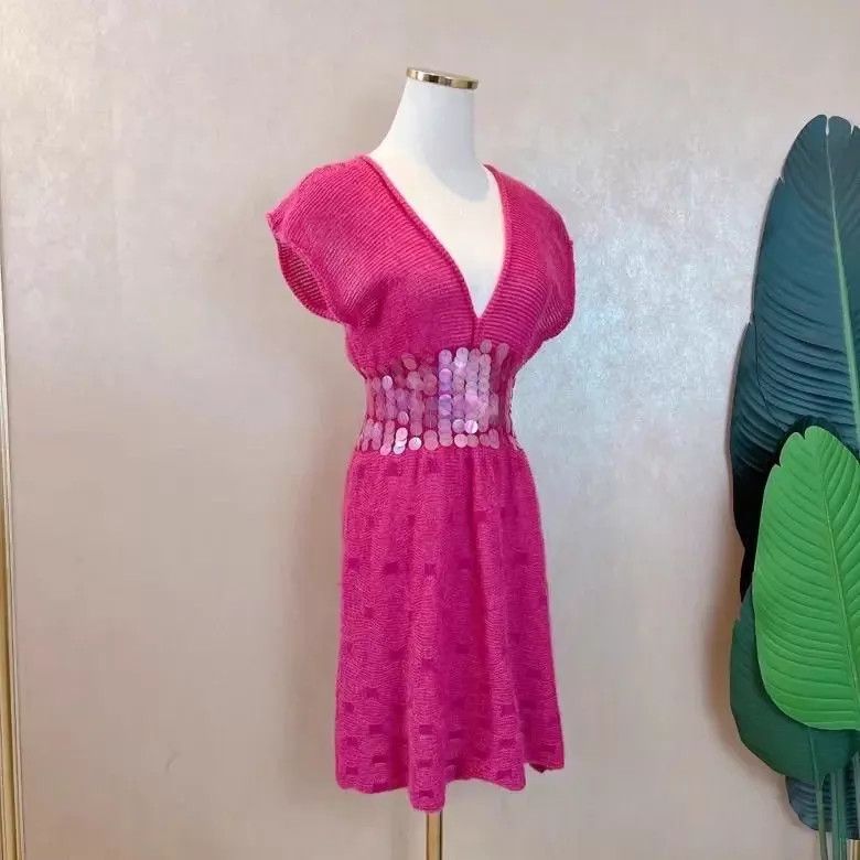 Emporio Armani EMPORIO ARMANI pink knit sequin dress IT38 pre-owned Size XS / US 0-2 / IT 36-38 - 5 Thumbnail