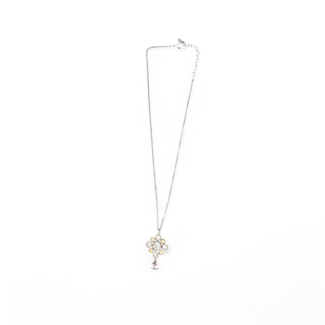 Chanel Chanel - Necklace Silver Vintage CC Coco Diamond Timeless Size ONE SIZE - 2 Thumbnail