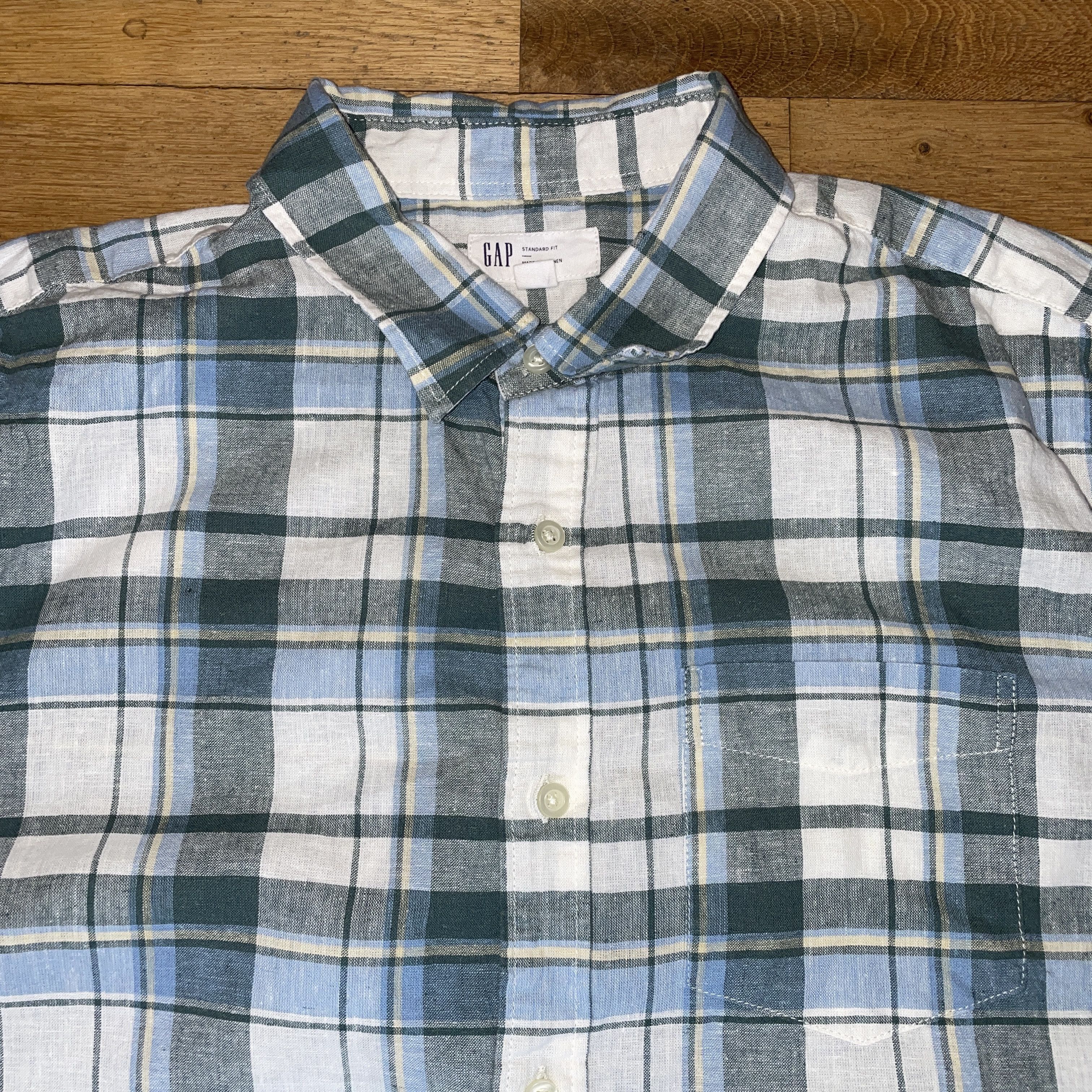 Gap Gap Men's Fashion Shirt 55% Linen Summer Standard Fit Size L Size US L / EU 52-54 / 3 - 2 Thumbnail