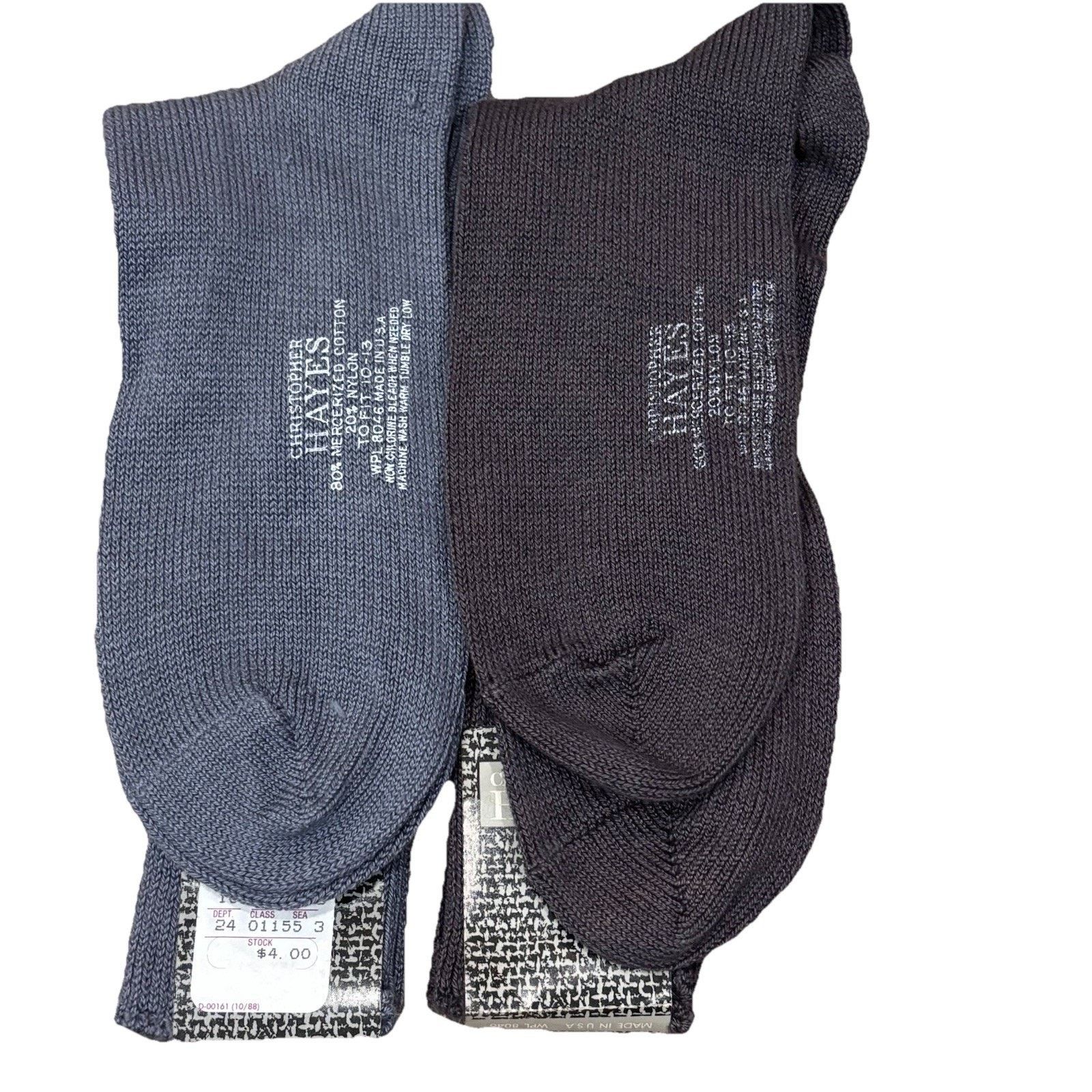 Other Vintage 80s Christopher Hayes Cotton Socks Dark/ Light Gray Size ONE SIZE - 2 Thumbnail