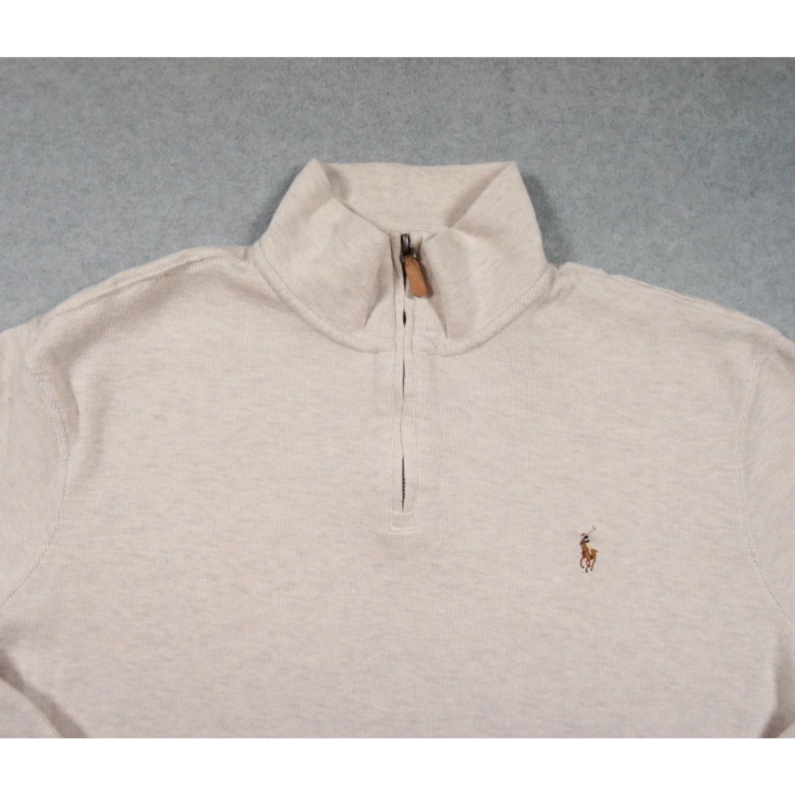 Polo Ralph Lauren VINTAGE Polo Ralph Lauren Sweater Shirt Mens XL Beige 1/4 Zip Pullover Estate Rib Preppy Mens Size US XL / EU 56 / 4 - 2 Thumbnail