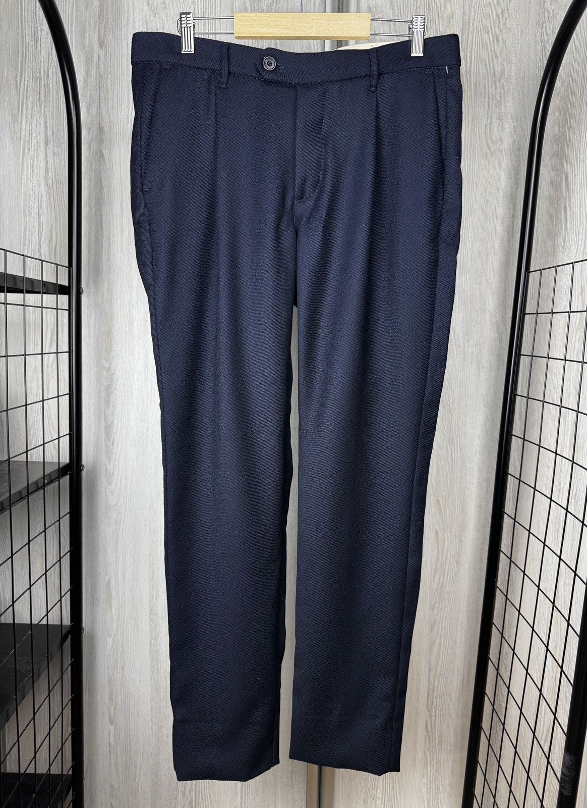 Other Tela Genova Wool Navy blue Volmo classic pants trousers 34 Size US 34 / EU 50 - 4 Thumbnail