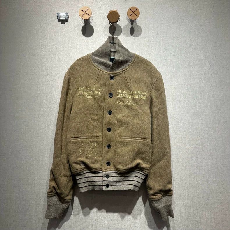 Haider Ackermann Haider Ackermann Embroidered Aviator beige jacket Size US L / EU 52-54 / 3 - 1 Thumbnail