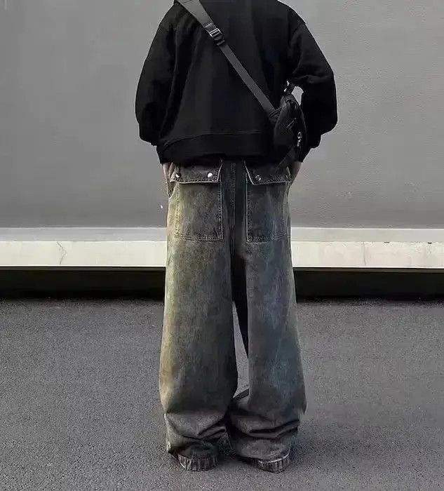 Japanese Brand Baggy Stack Denim Jeans Size US 34 / EU 50 - 6 Thumbnail