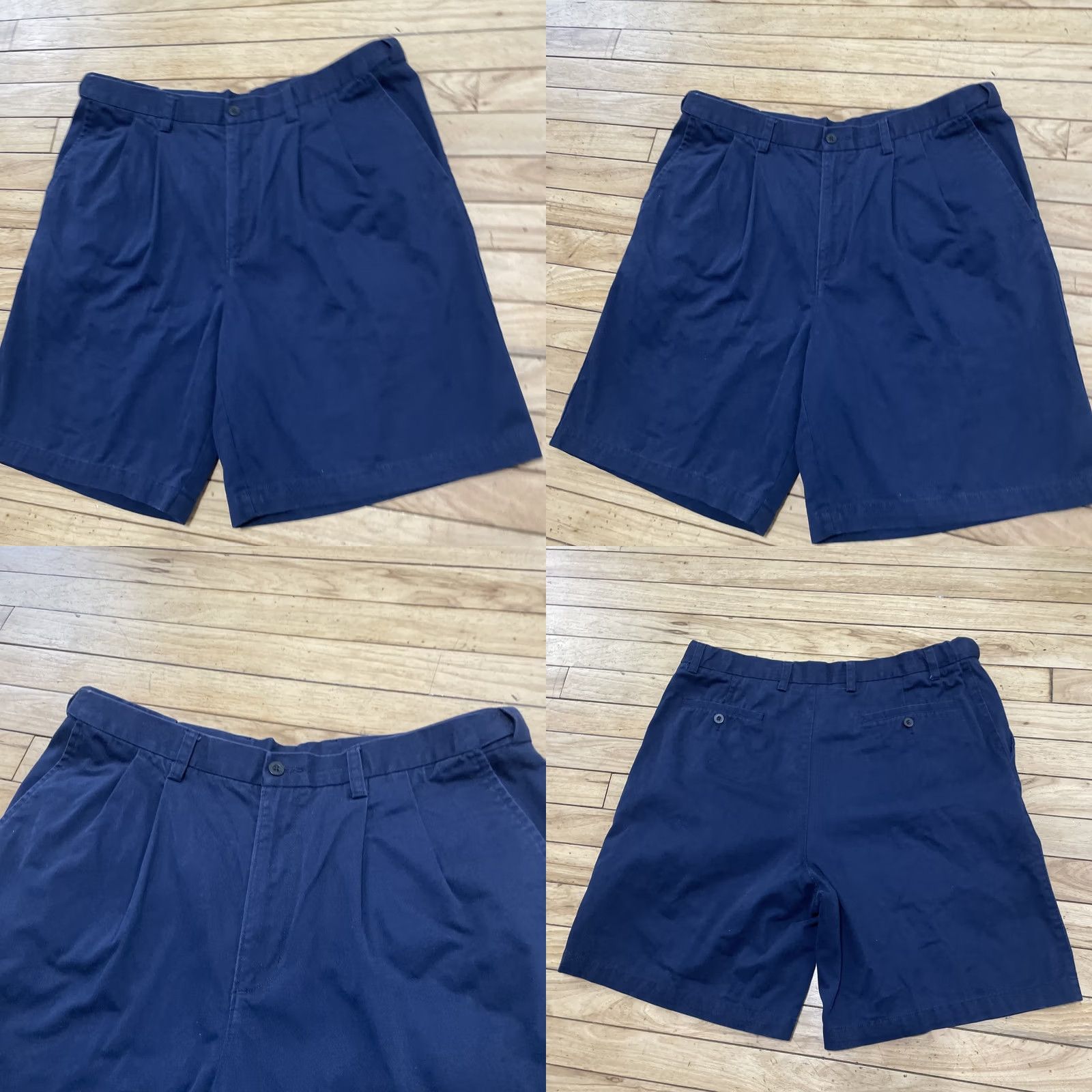 Vintage VINTAGE Puritan Pleated Chino Shorts Men 36 Navy Blue 90s Preppy Y2k Adjustable Lisn Linen Cotton Short w Pockets Boys Size US 36 / EU 52 - 11 Thumbnail