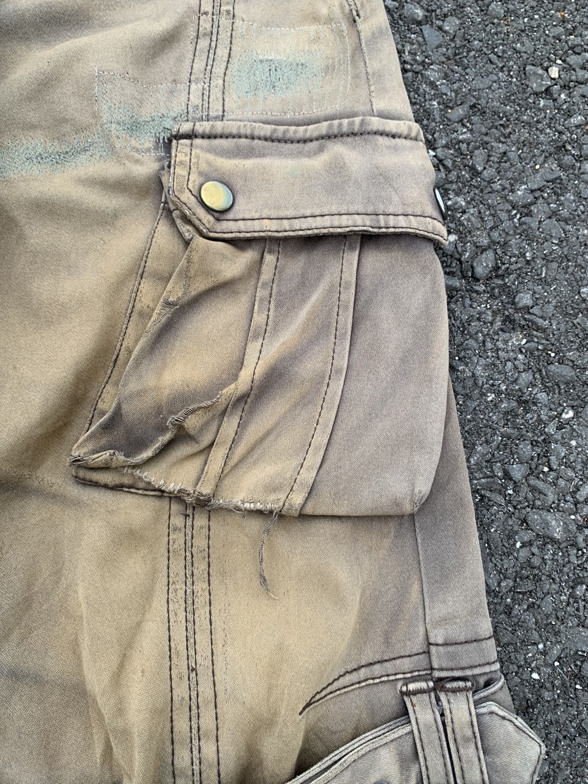 Tornado Mart TRASHER💥FLARE SEMANTIC DESIGN BONDAGE SUNFADED DISTRESSED Size US 28 / EU 44 - 11 Thumbnail
